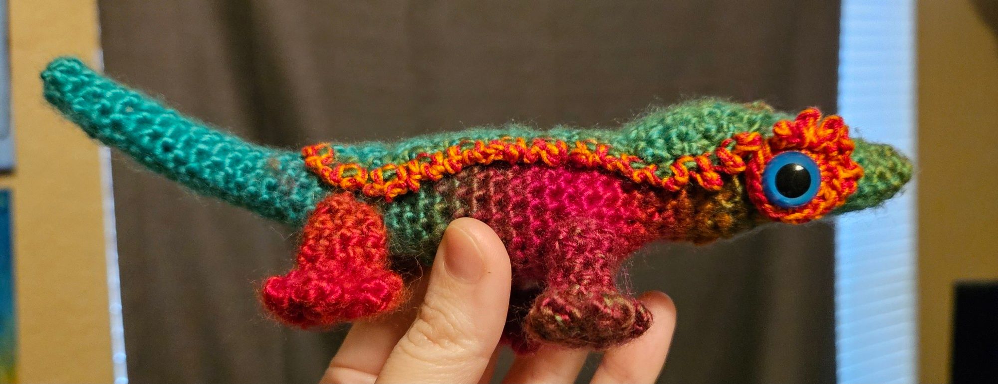 Crocheted gecko