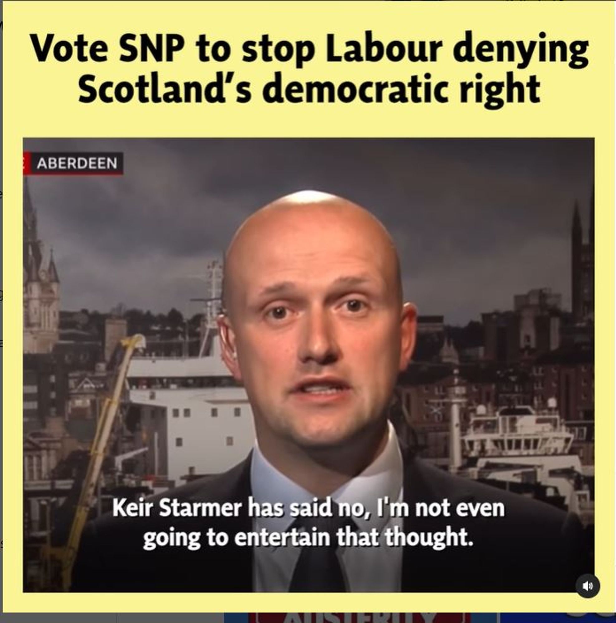 Vote SNP to stop Labout denying Scotland's democratic right