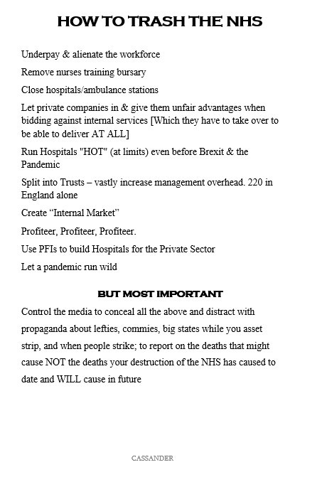 Several ways the NHS has been sabotaged