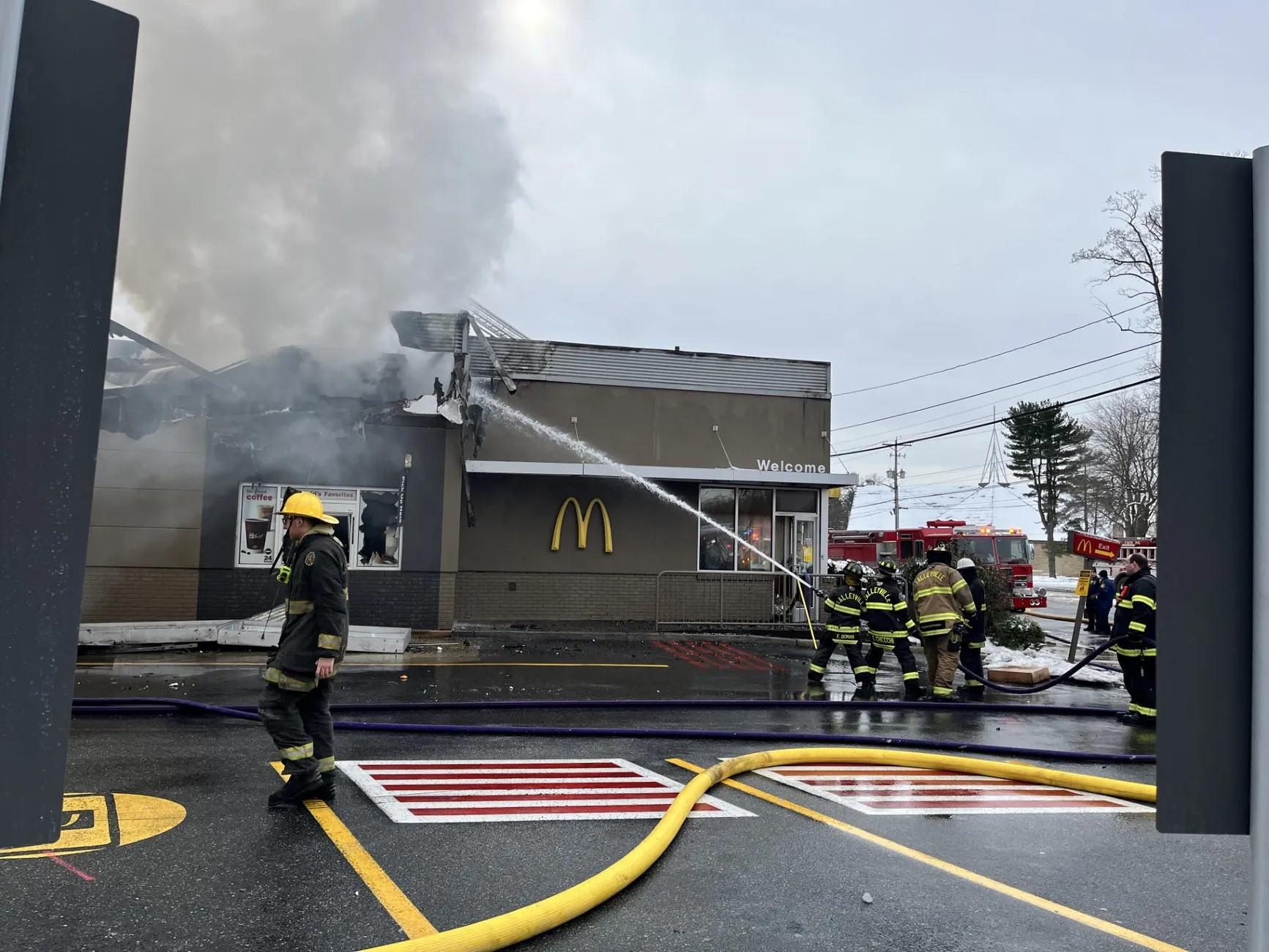 A burnt out McDonald’s.