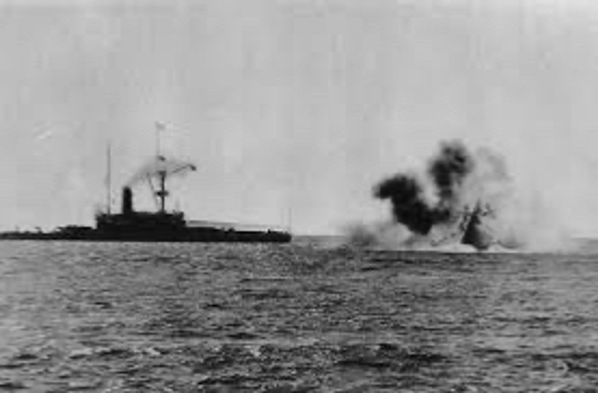 Ironclad battleship HMS Victoria sinking following a collision with HMS Camperdown (on the left). The collision occurred essentially on the orders of Vice Admiral Sir George Tryon, who, to put it politely, fucked up the math on the minimum safe distance for two columns of ships to turn in on each other. He was the only one not to realize what was happening until it was too late, the Court Martial noted that the watch officers were calling out the distance in increasingly loud and panicked tones throughout the maneuver.  Tryon drowned when Victoria sank.