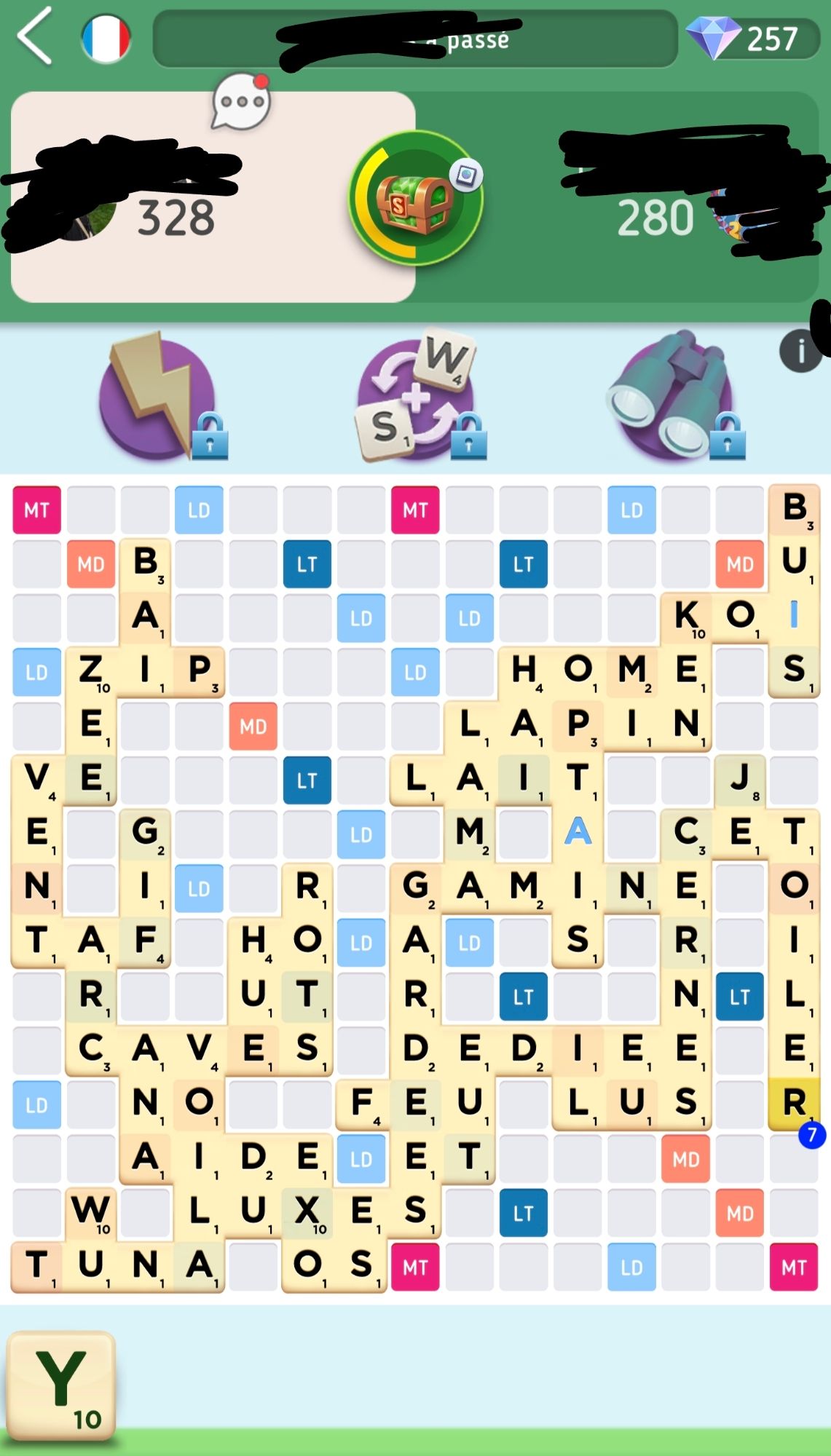 Une grille de Scrabble