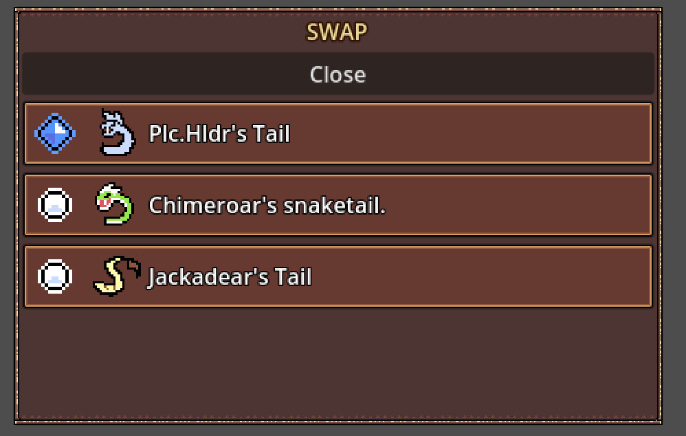 screenshot of part swap menu.
