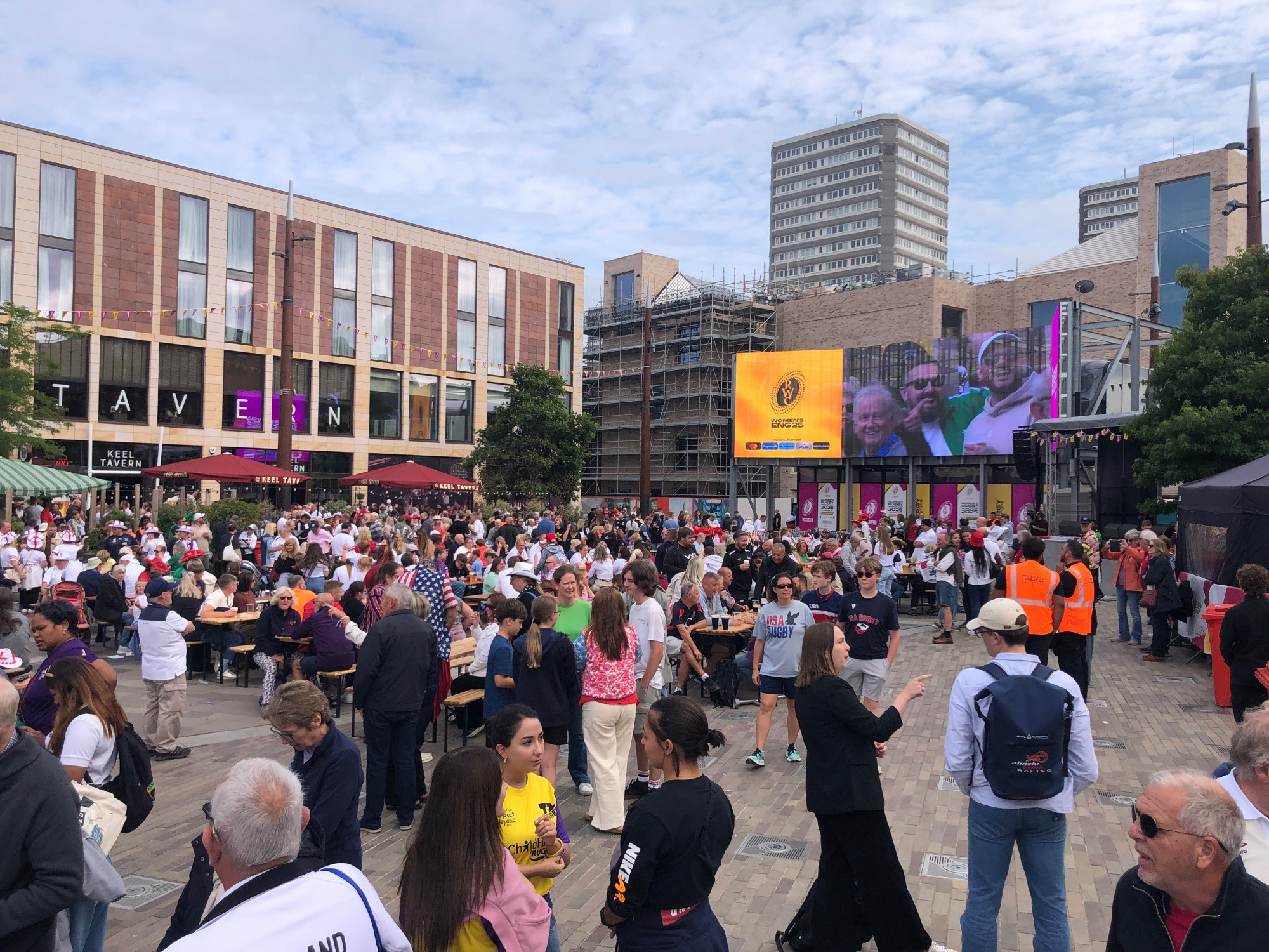 Fans in Keel Square, Sunderland ahead of the England vs USA game