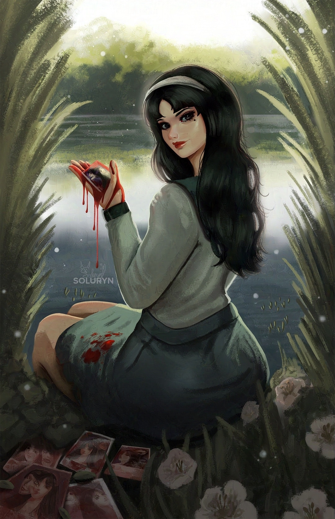 A fan art digital painting of Junji Ito’s Tomie