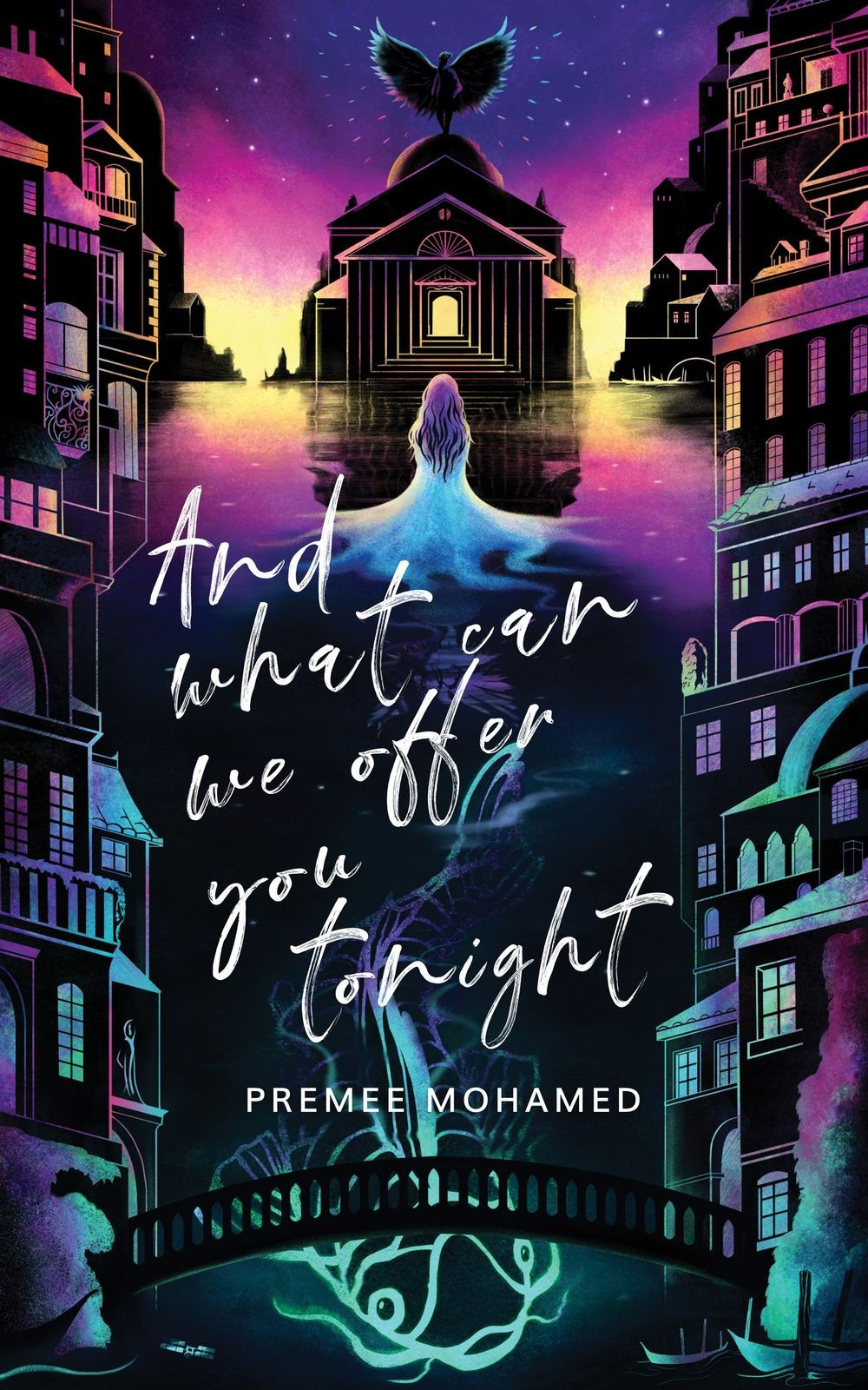 cover art by Carly A-F for 'And what can we offer you tonight' by Premee Mohamed