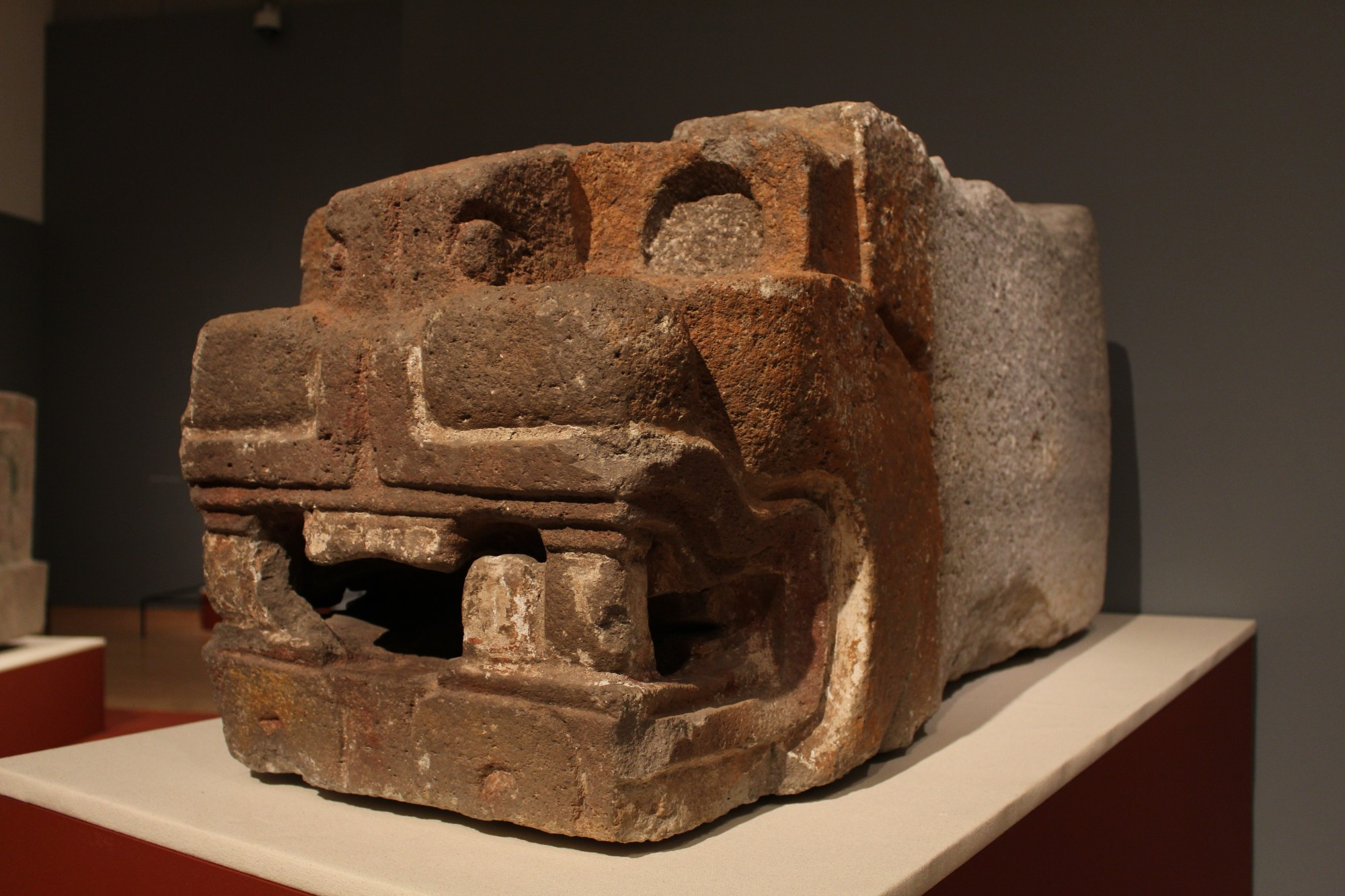 Stone Jaguar head sculpture (would have been inset into sculptural facade of the Pyramid of the Sun), Teotihuacan, photographed by me at the "Teotihuacan: City of Water, City of Fire" exhibit at the Phoenix Art Museum

Please feel free to use this photo for whatever! Just keep in mind this will be downscaled by Bluesky and I haven't done color correction yet, feel free to ask me if you want the full resolution RAW files!