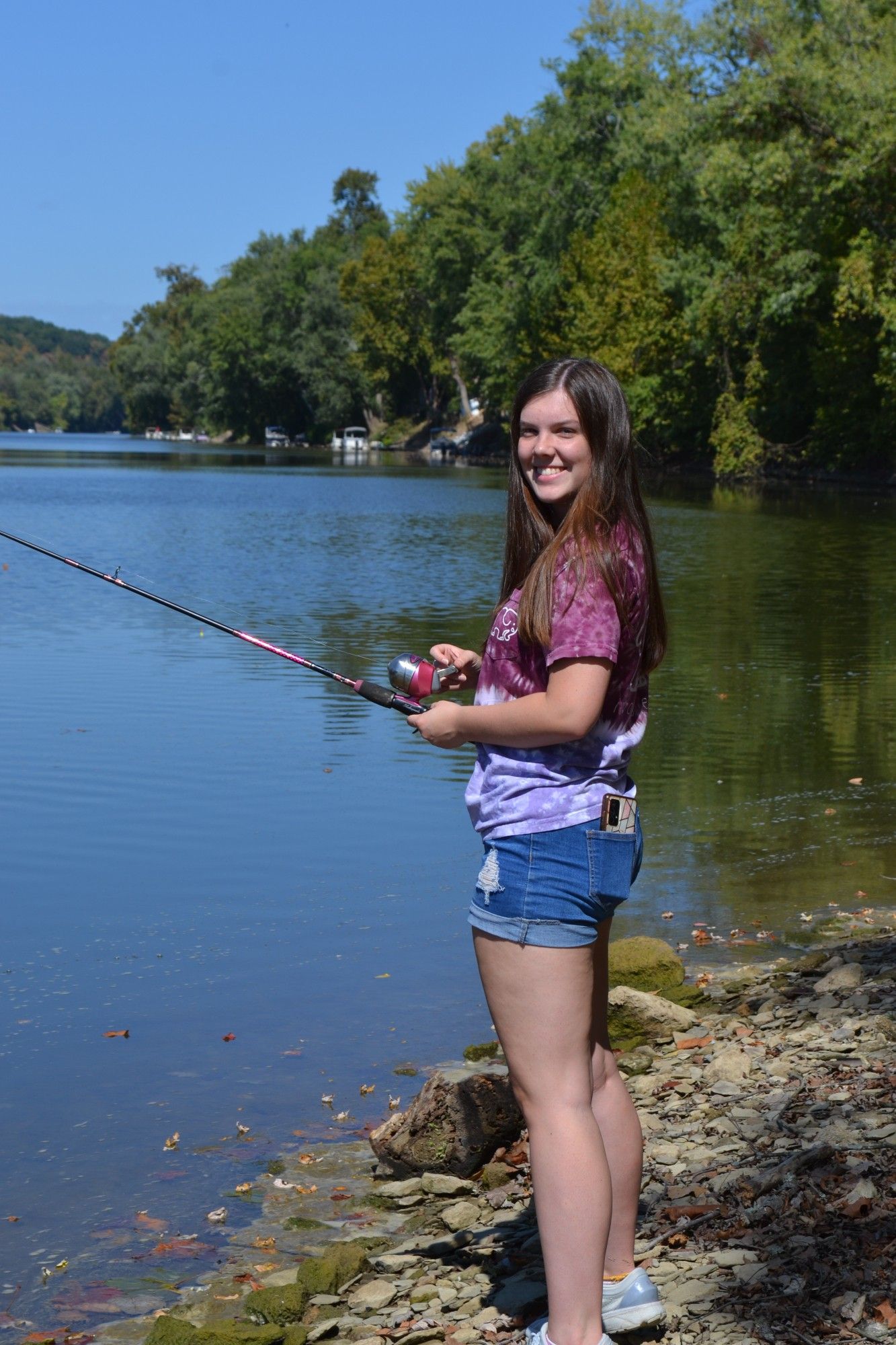 Daughter fishing