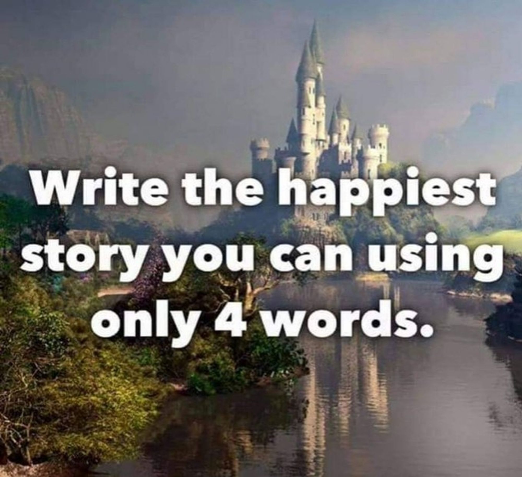 "Write the happiest story you can using only 4 words."