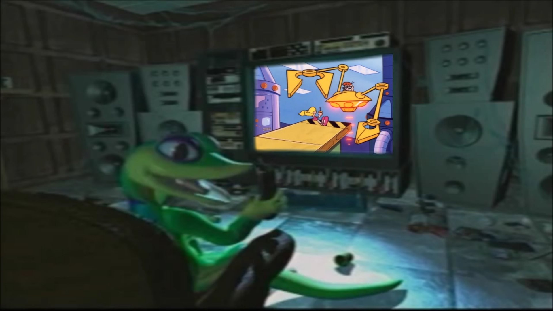 Gex with Dexter's Lab edited onto the TV