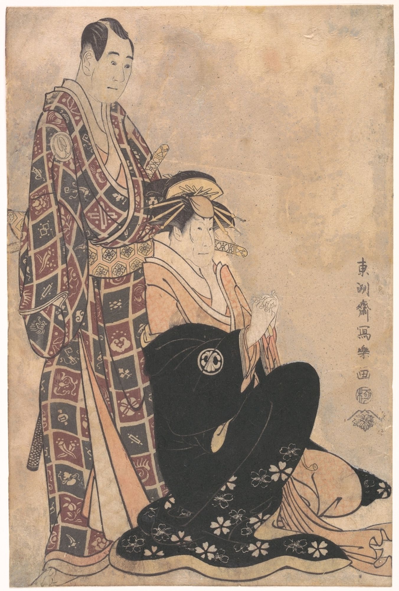 Sagawa Kikunojo III as the Courtesan Katsuragi,and Sawamura Sojuro