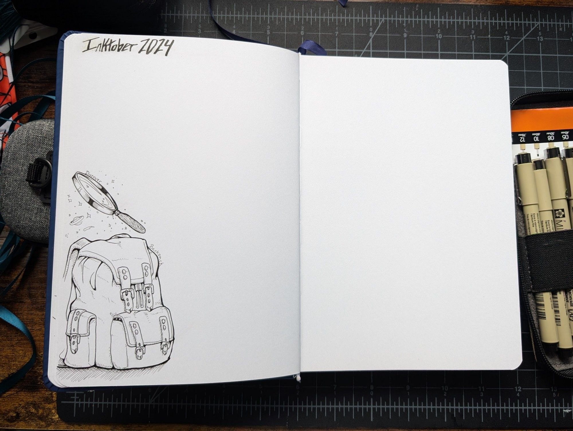 Inktober 2024 spread so far.