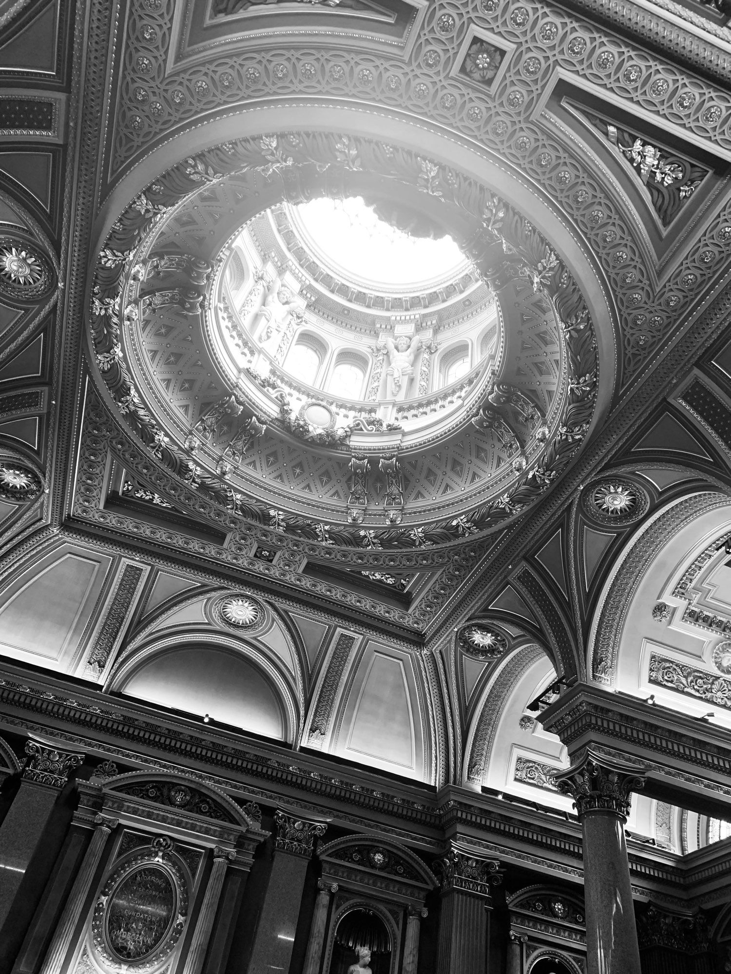 The ceiling of the Fitzwilliam Museum.  When I look, and take in the details, I imagine workers eating their packed lunches about to start again.  How I’d love to chat to them and hear their angle on this labour of love.