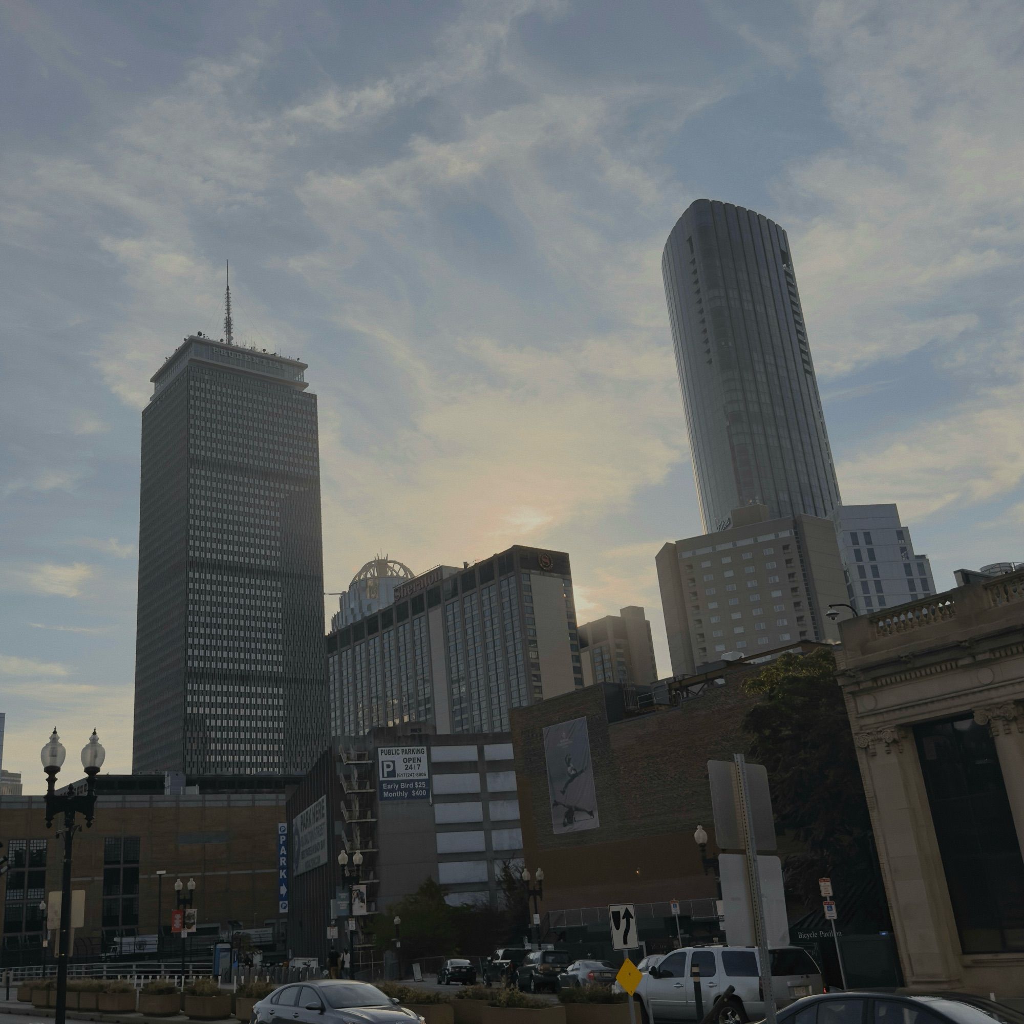 a couple of buildings in boston at around 8:15 am today