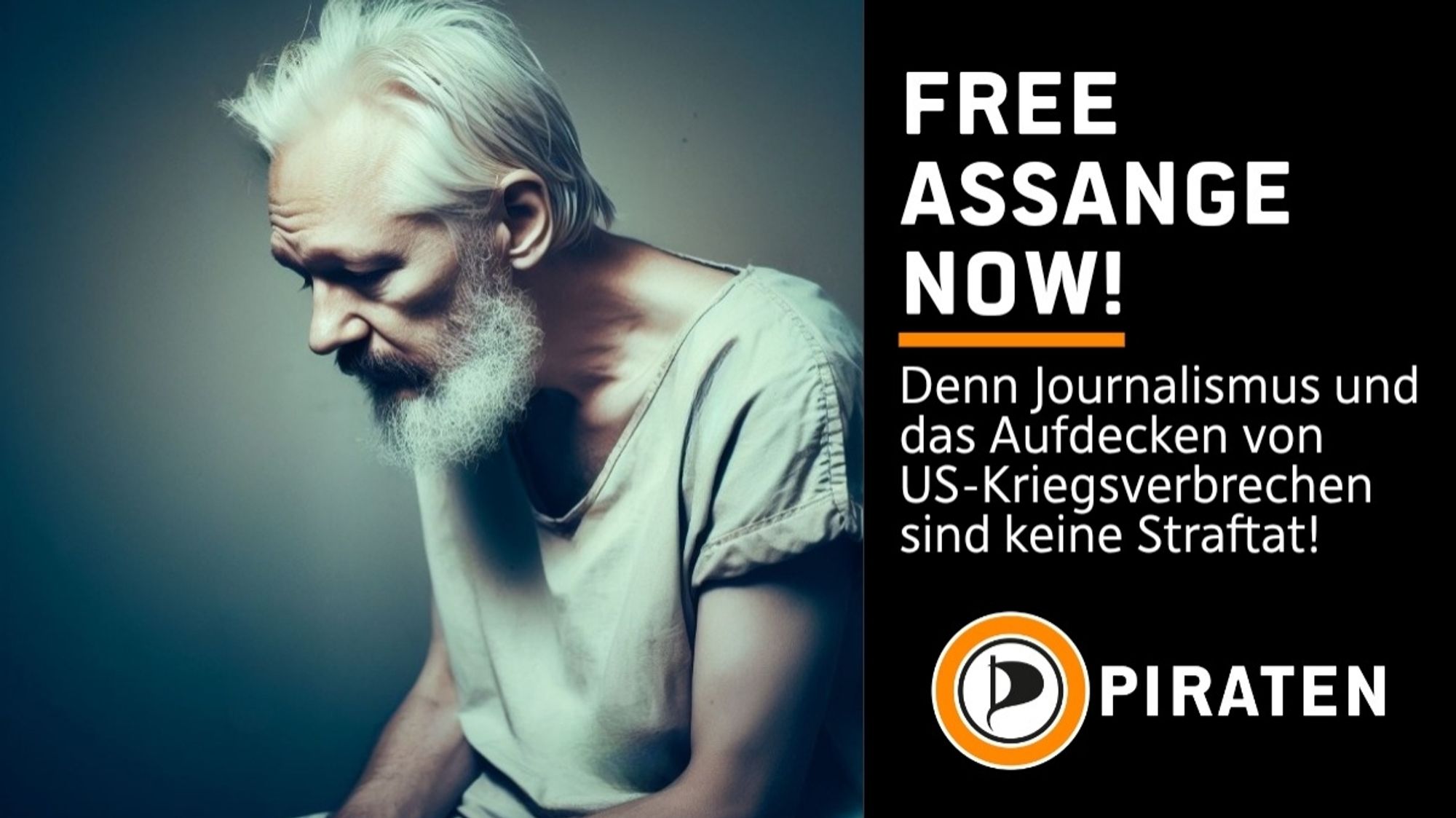 !B KI-generiertes Bild von Julian Assange. #FreeAssageNow Denn Journalismus und das Aufdecken von US-Kriegsverbrechen sind keine Straftat!