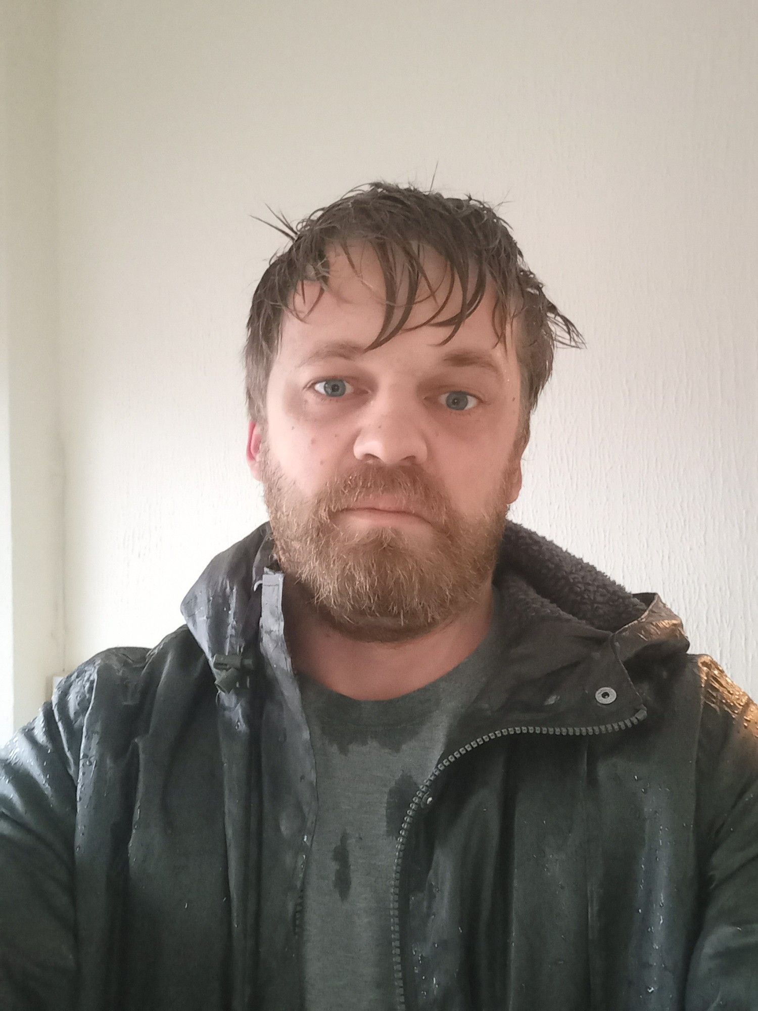 A very wet, bedraggled cornishman