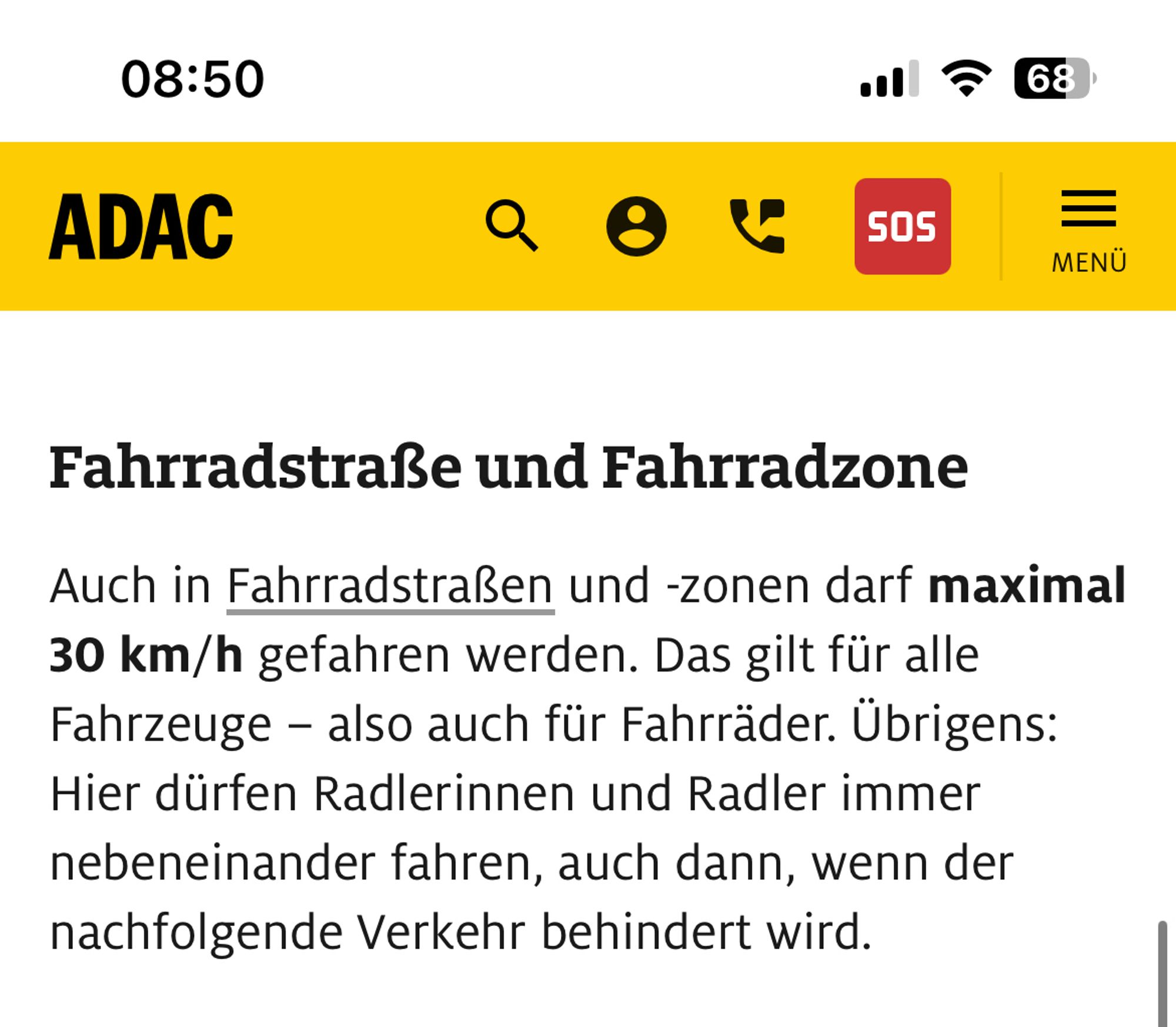 Fahrradstraße und Fahrradzone
Auch in Fahrradstraßen und -zonen darf maximal 30 km/h gefahren werden. Das gilt für alle Fahrzeuge – also auch für Fahrräder. Übrigens: Hier dürfen Radlerinnen und Radler immer nebeneinander fahren, auch dann, wenn der nachfolgende Verkehr behindert wird.