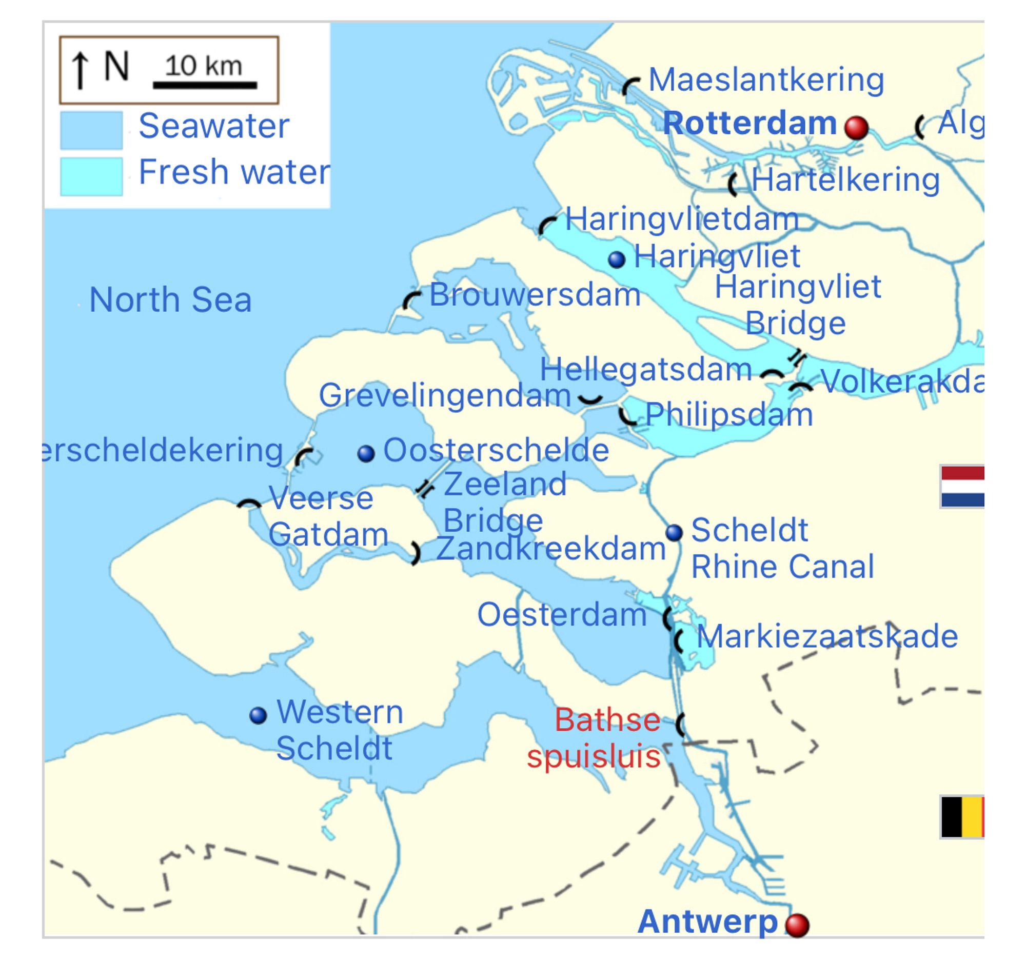 Map of the Delta Works in Zeeland, from Wikipedia https://en.m.wikipedia.org/wiki/Delta_Works