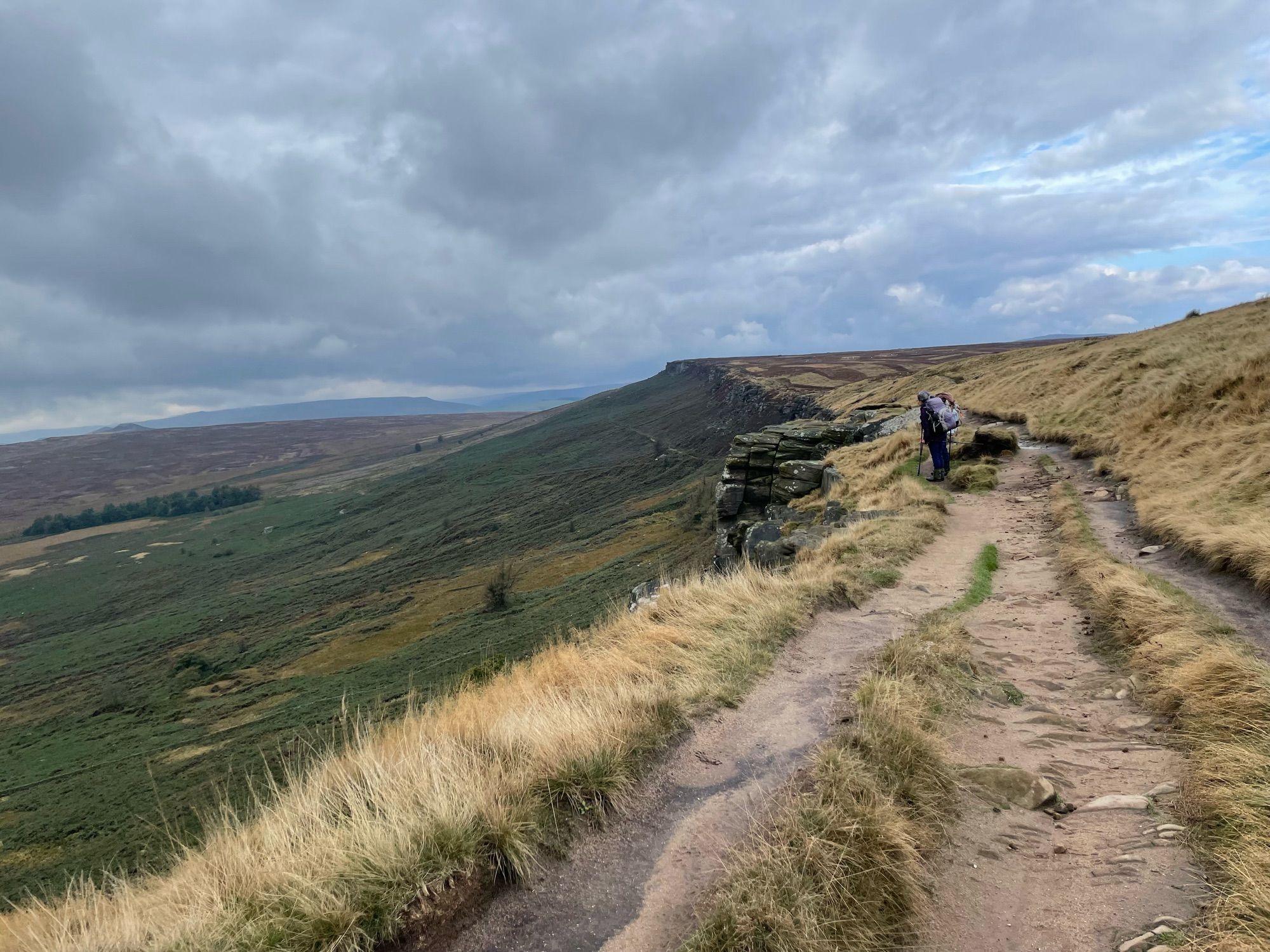 Looking north along Stanage Edge