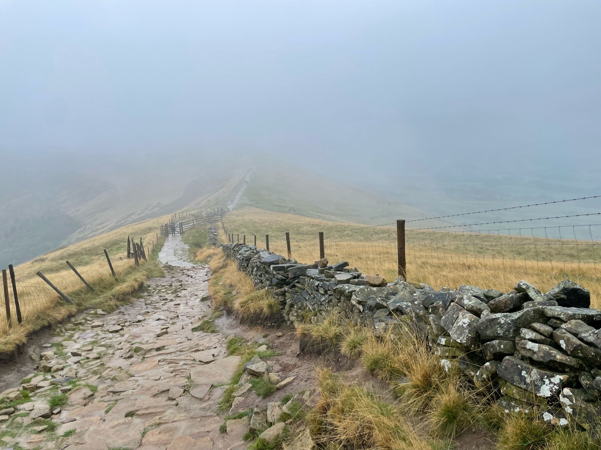 Looking towards Hollin’s Cross in the mist.