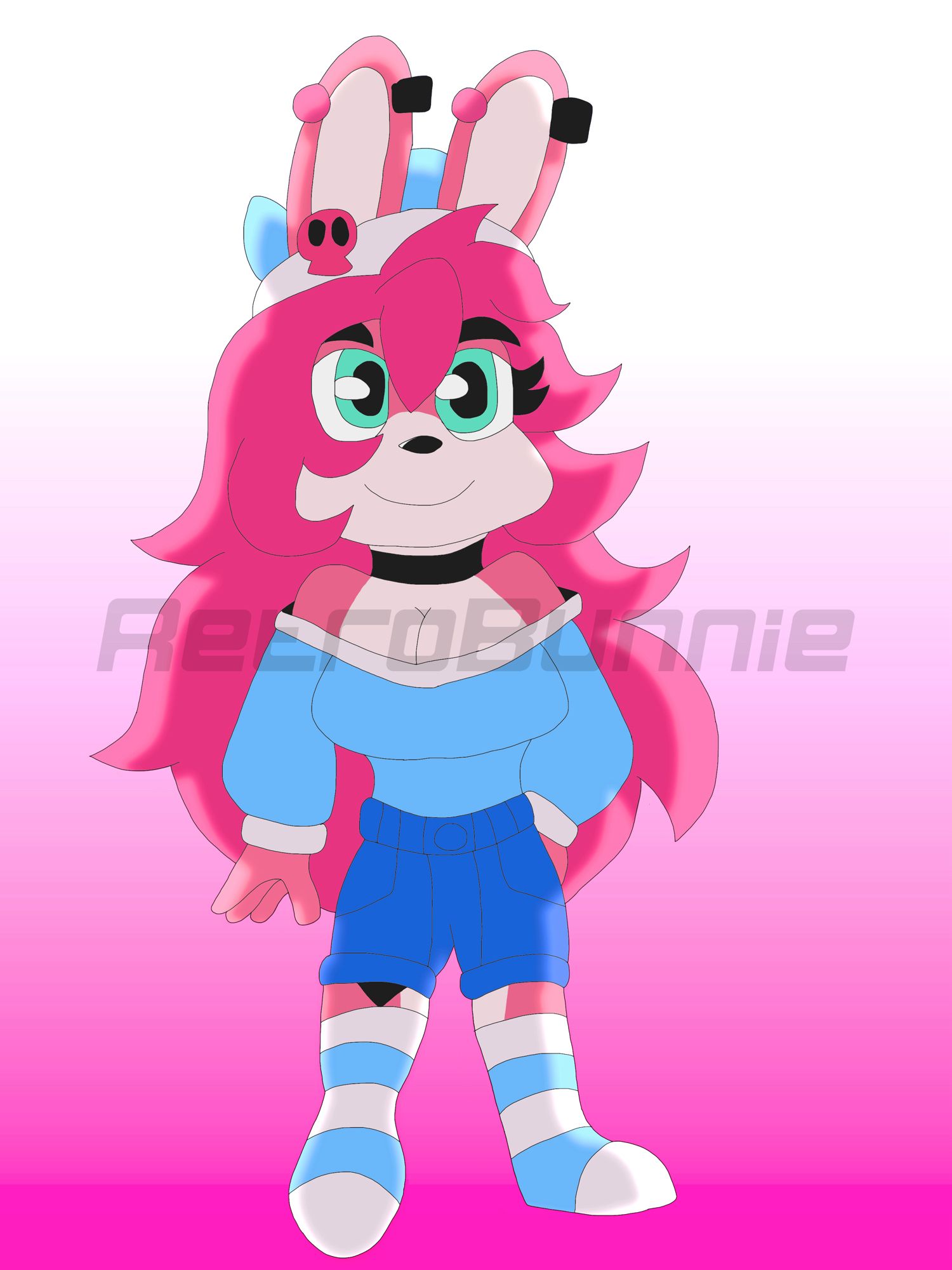 Mochi the Pink Bunny (@SillyNikoArts)