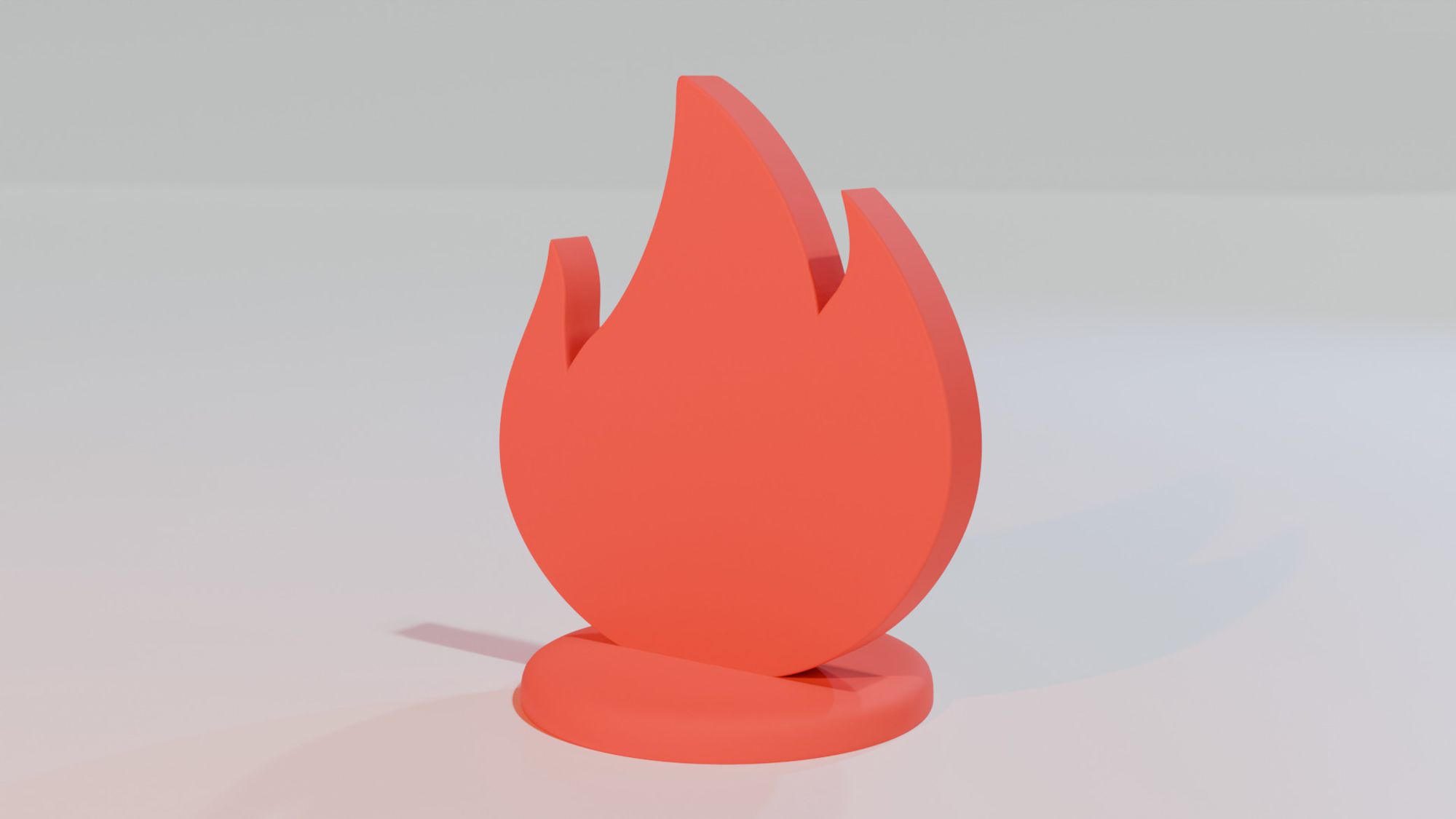 A 3d render of a flame game piece