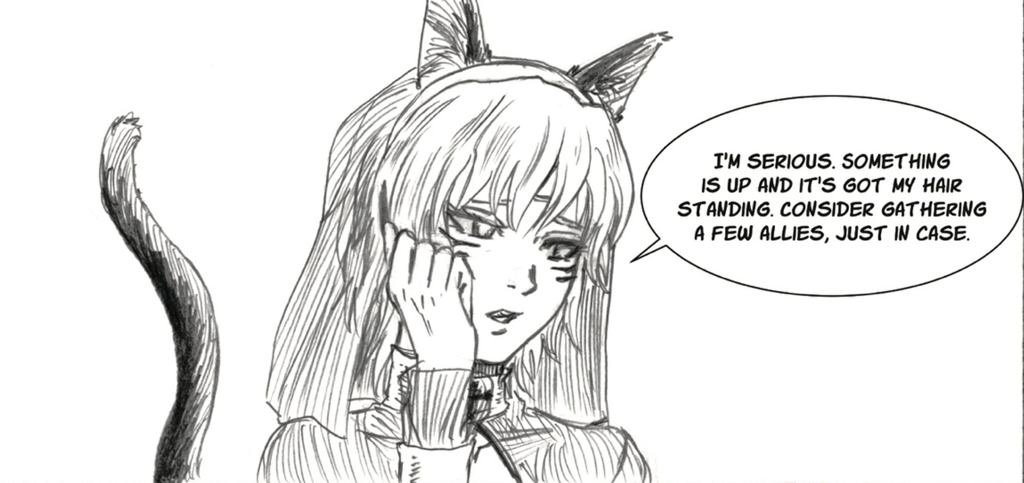 The catgirl nun known as Zenxoskia (or Zen for short) shows concern as she talks about something amiss is going on. Will you heed her?