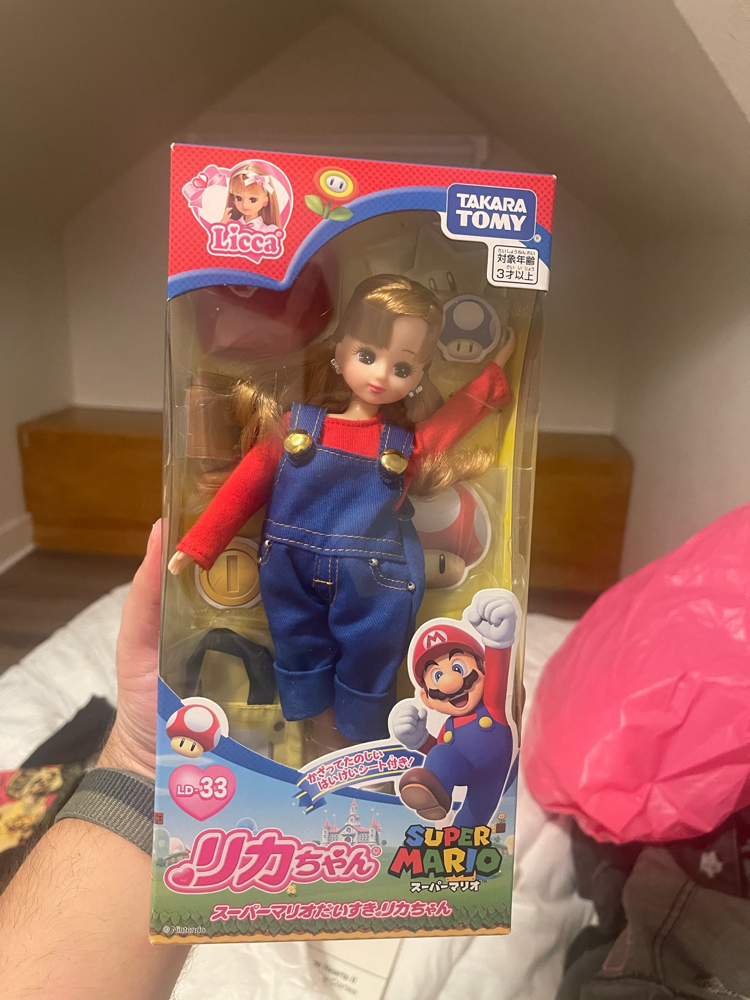 Photo of a Licca Chan doll dressed as Mario