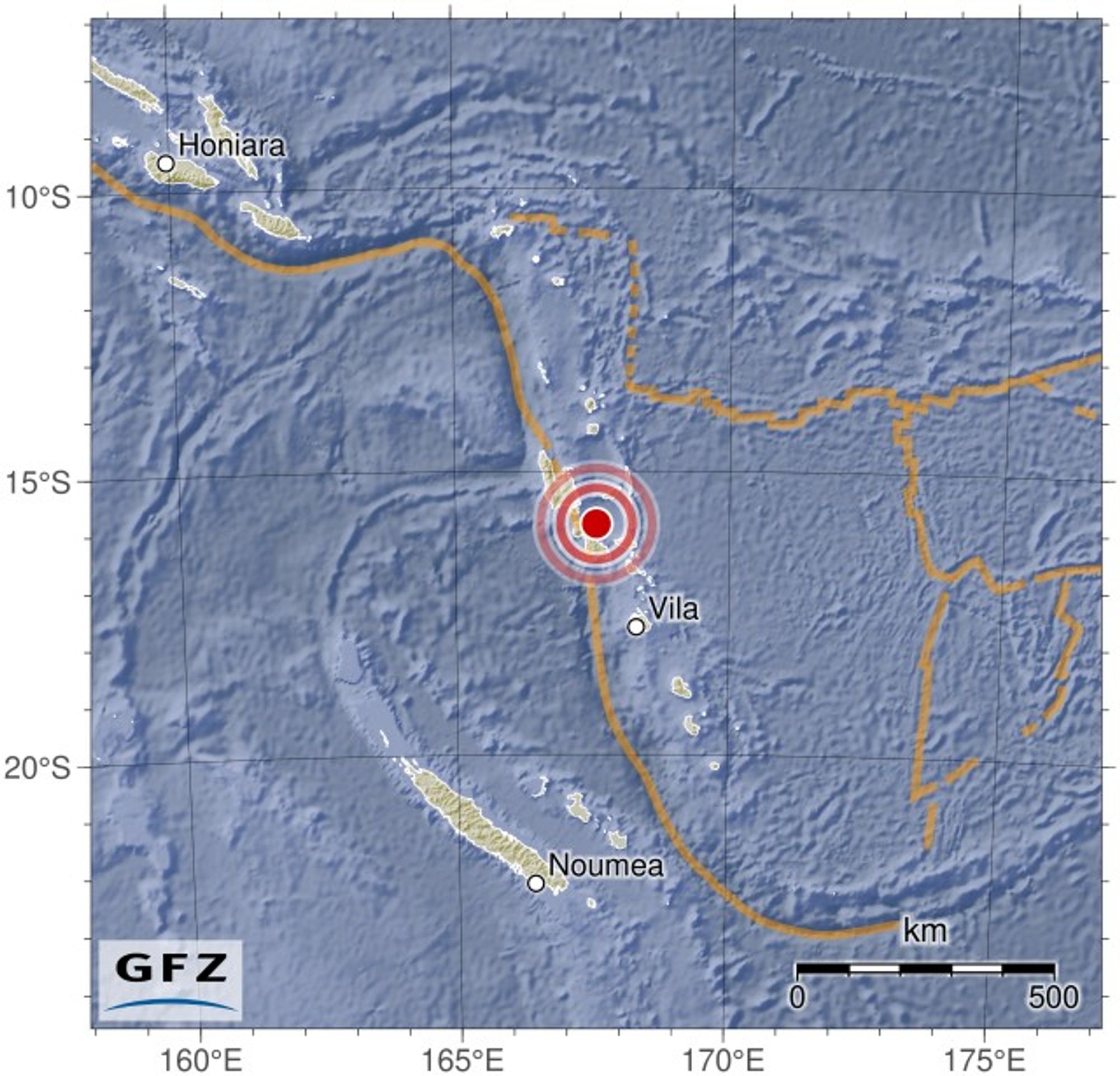 Event map showing the location of the earthquake.