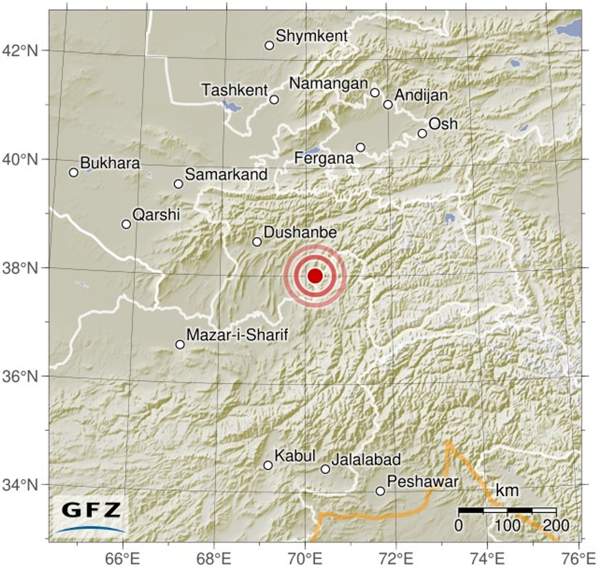 Event map showing the location of the earthquake.