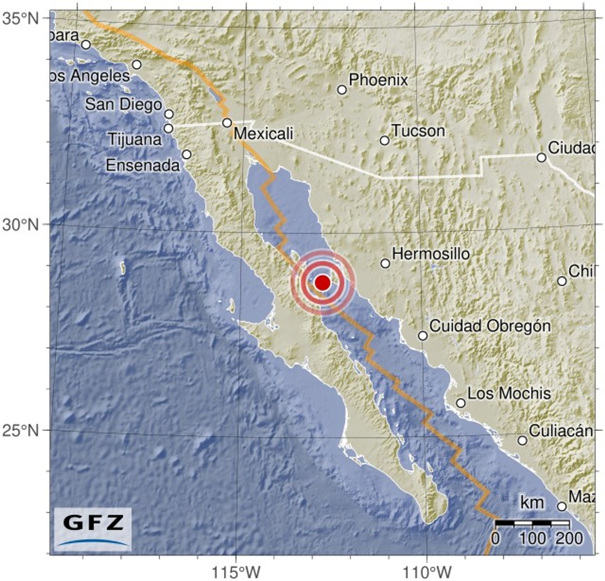 Event map showing the location of the earthquake.