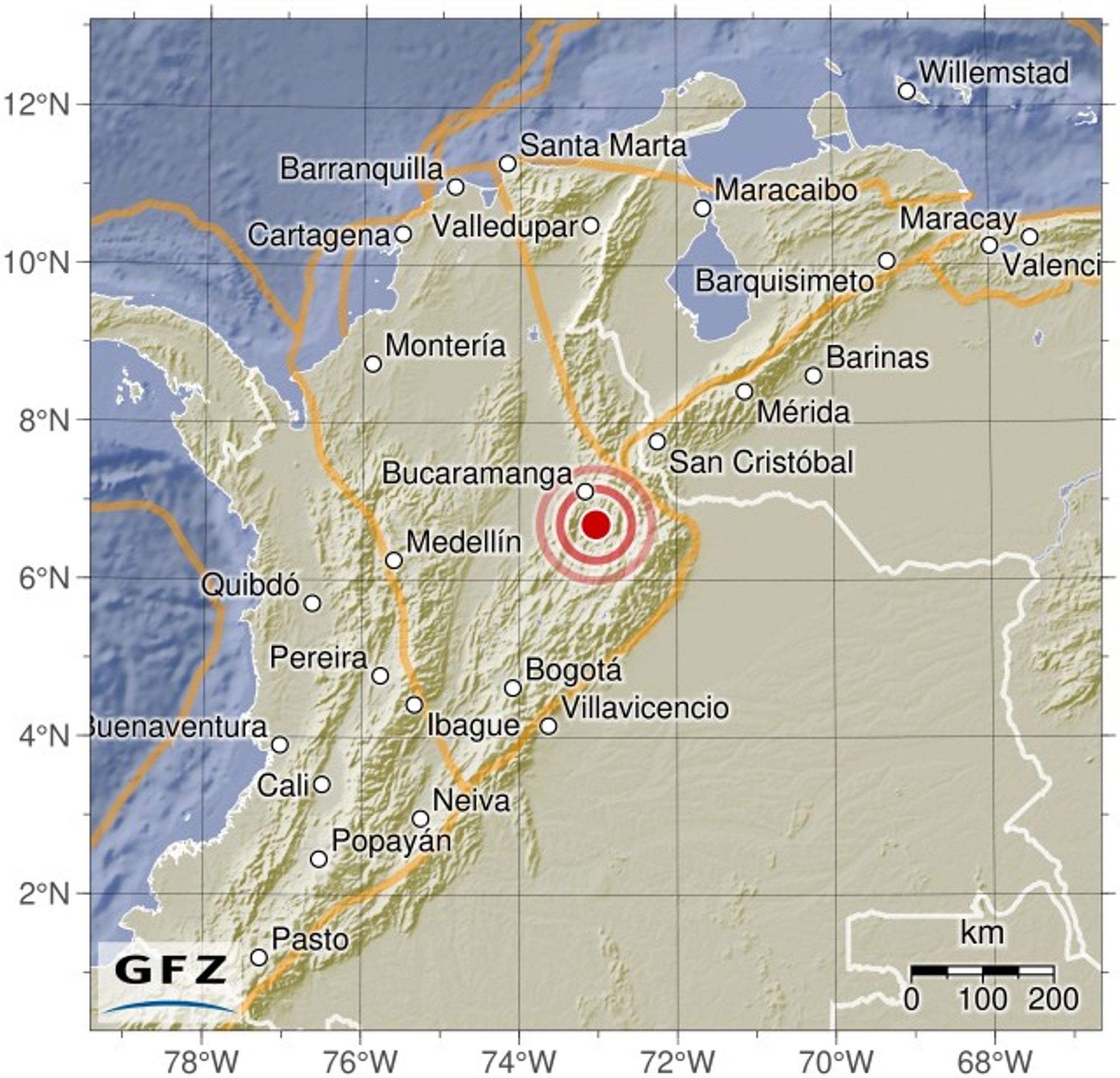 Event map showing the location of the earthquake.