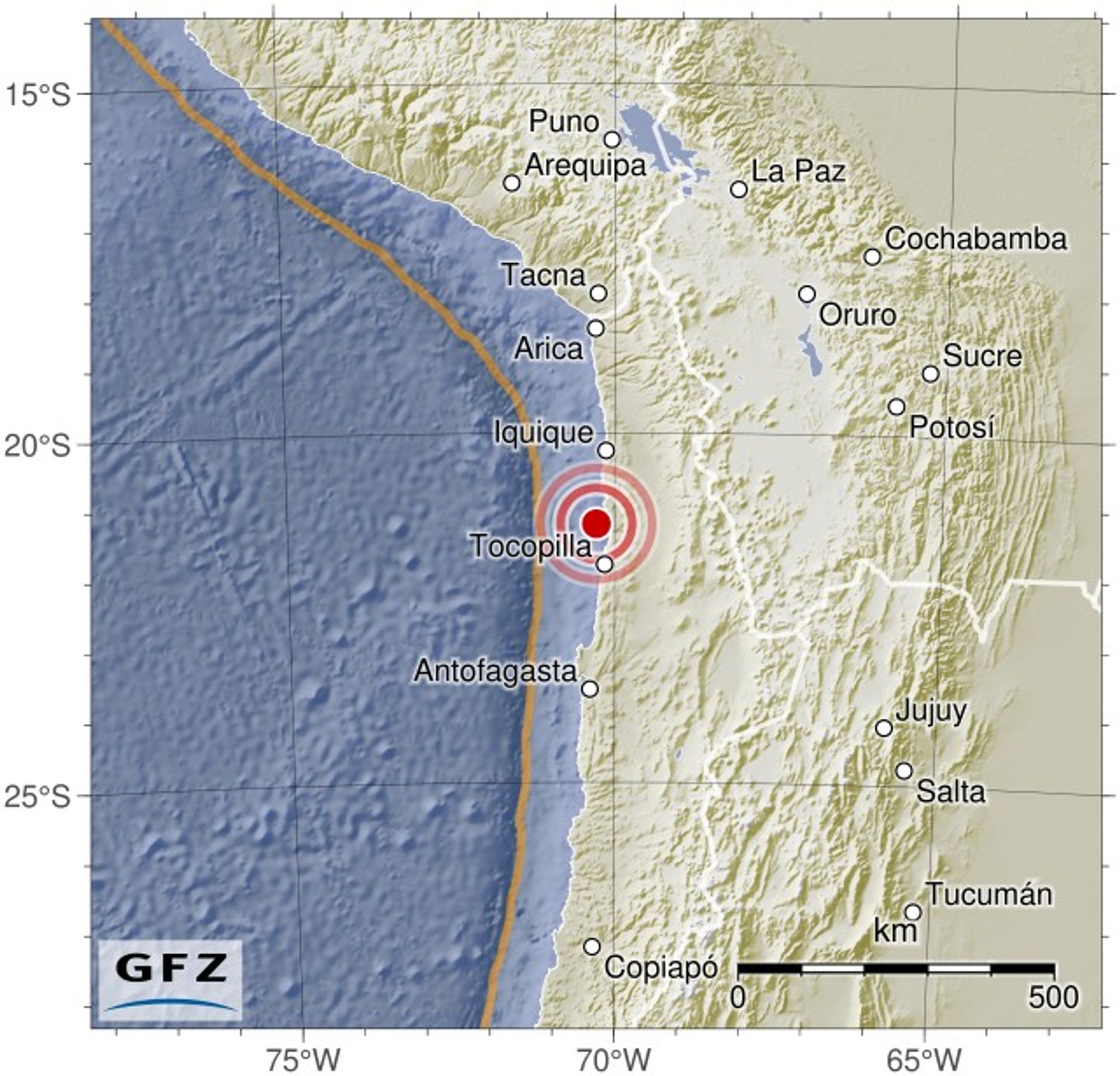 Event map showing the location of the earthquake.