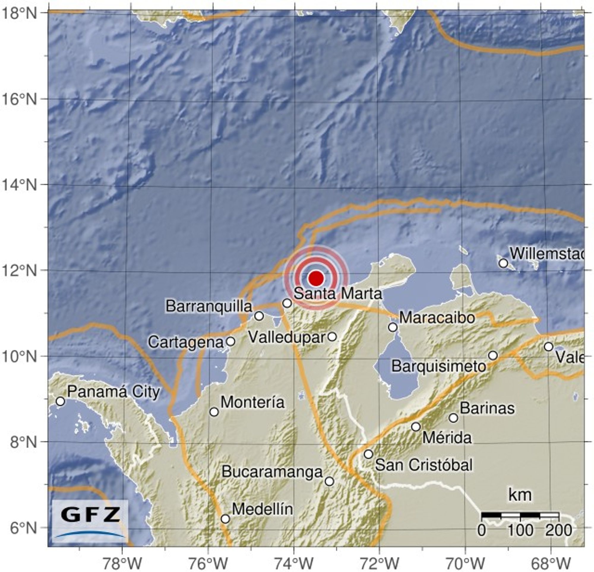 Event map showing the location of the earthquake.