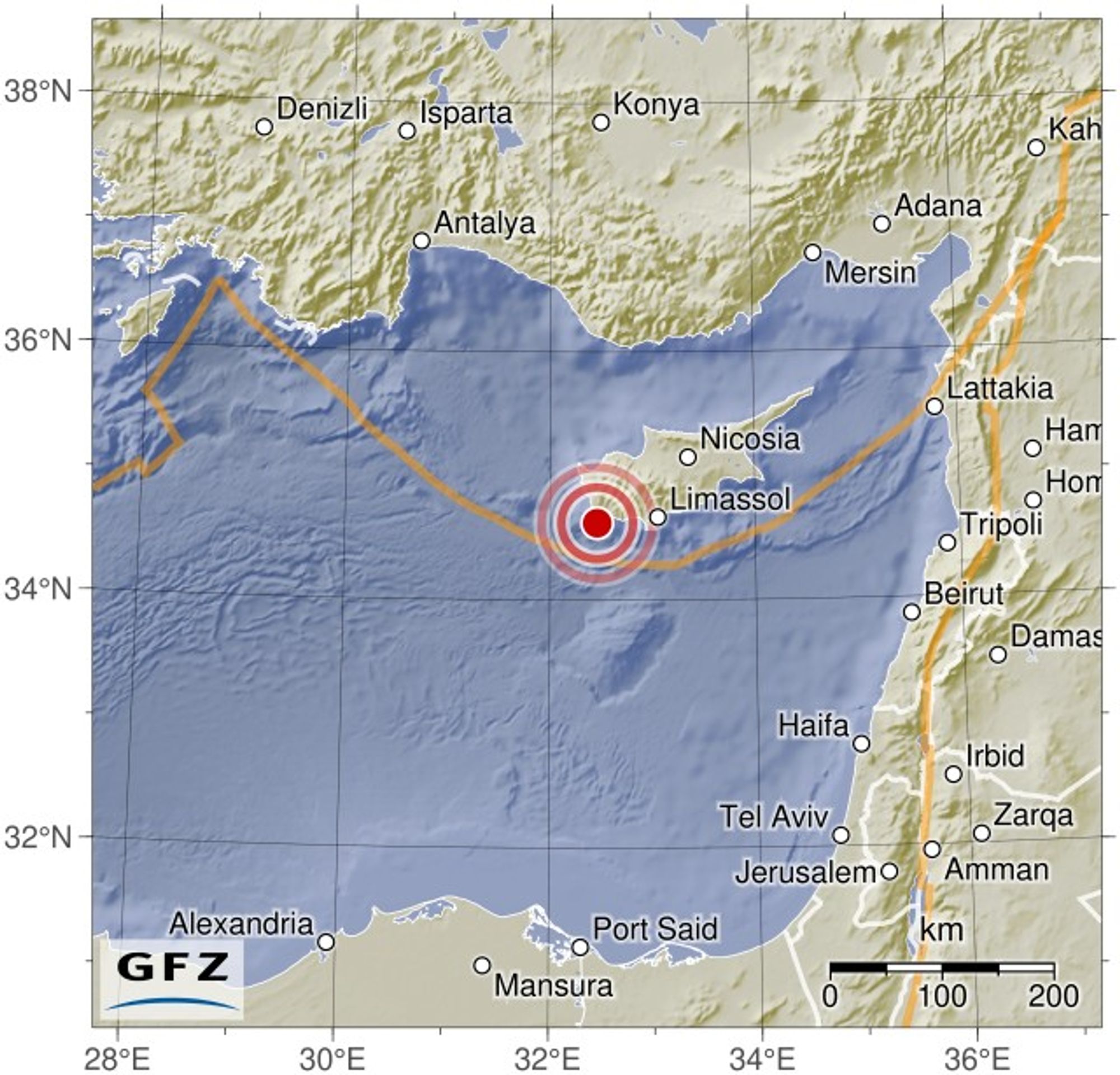 Event map showing the location of the earthquake.