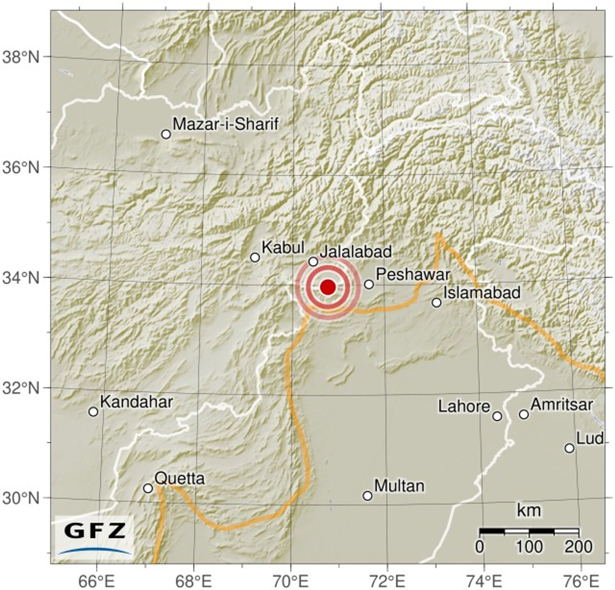 Event map showing the location of the earthquake.