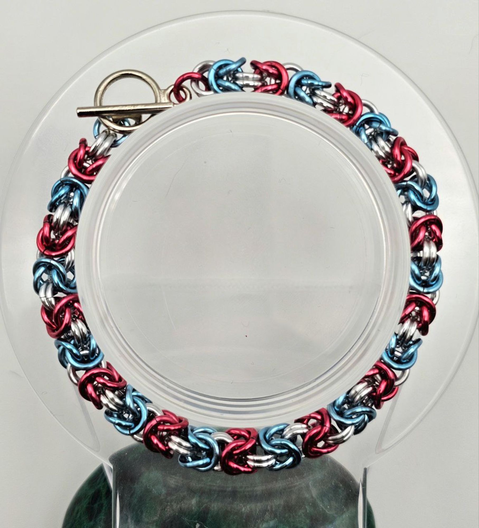 Trans color byzantine bracelet