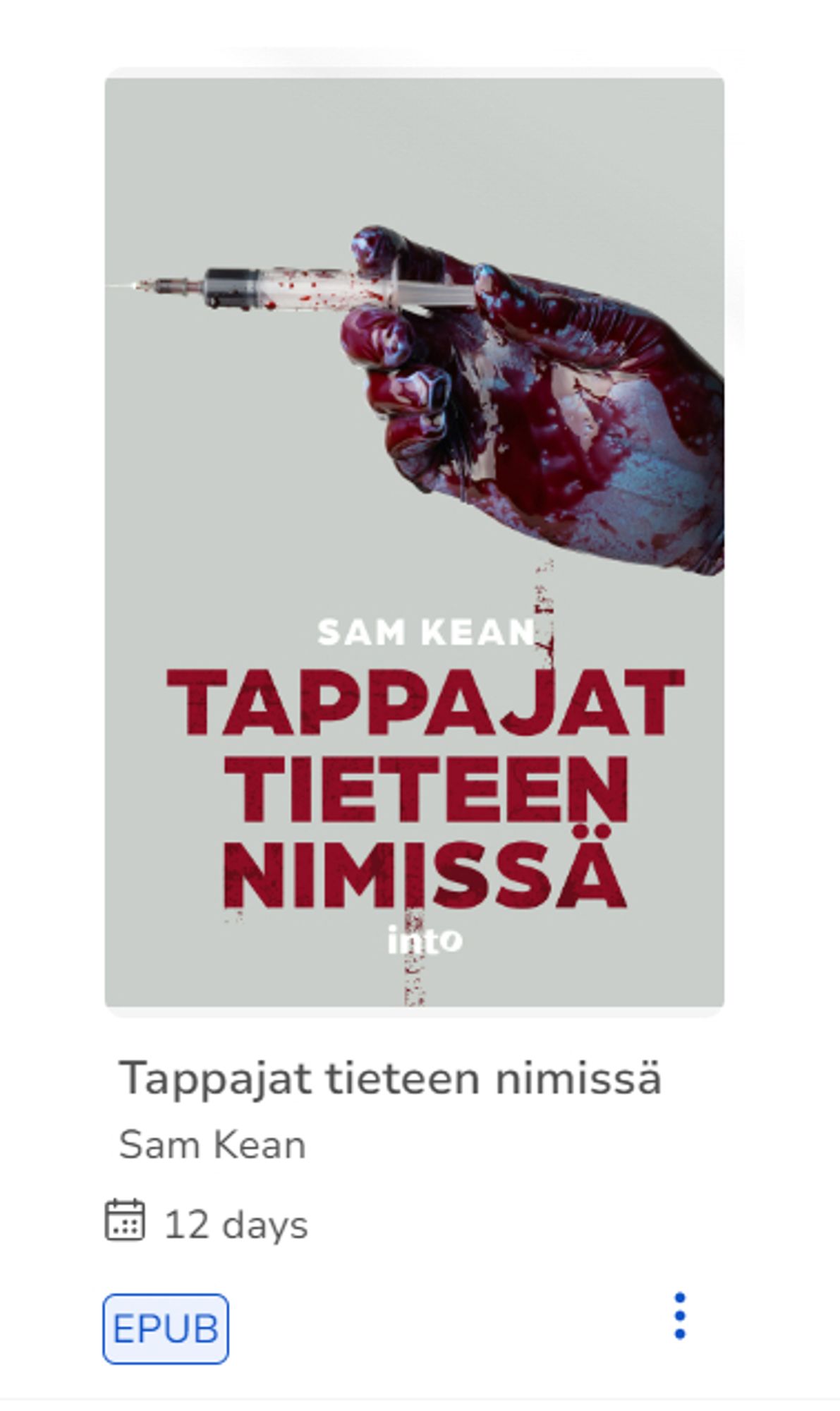 Kirja, Tappajat tieteen nimissä.