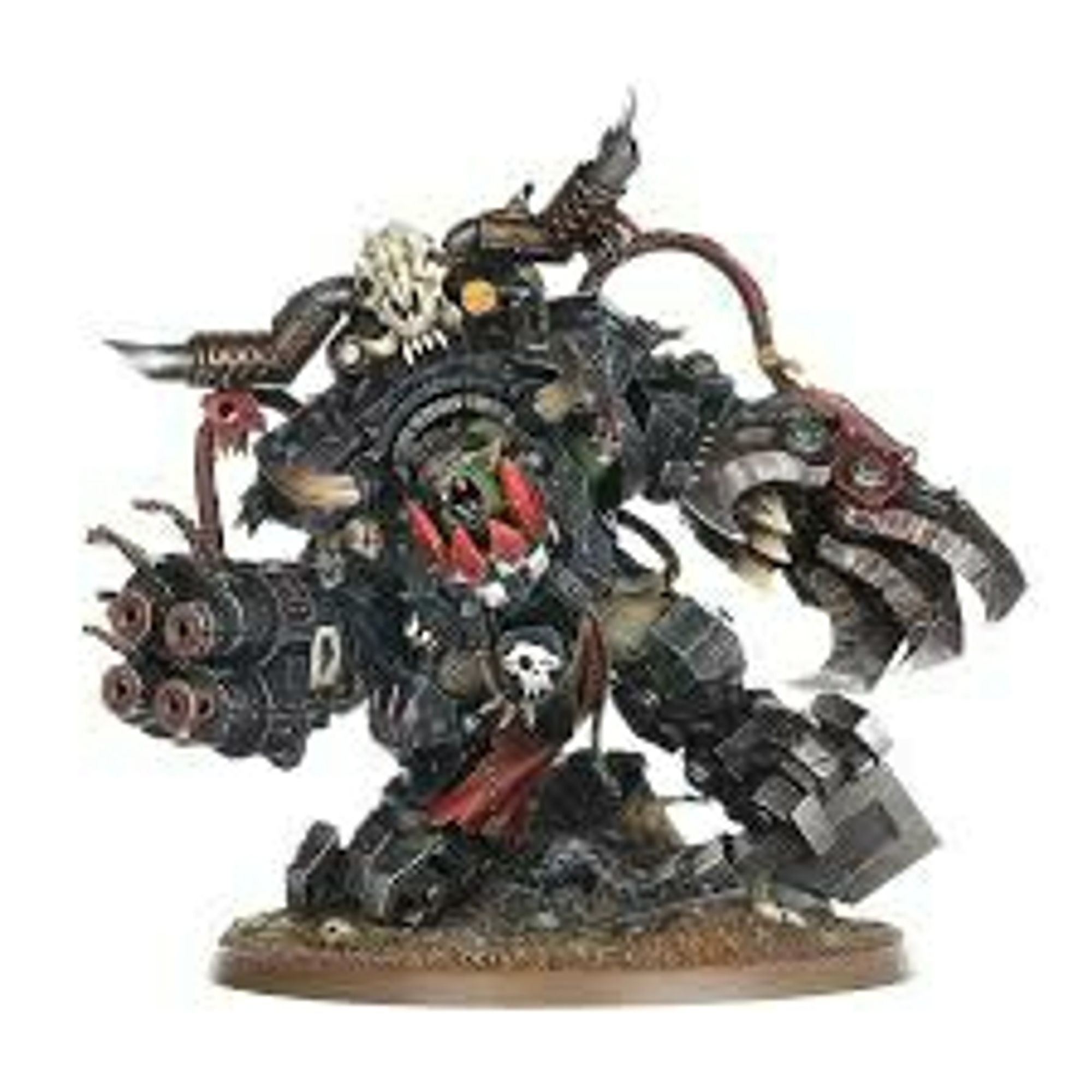 A painted model of Ghazghull Mag Uruk Thraka the Ork Warboss from Warhammer 40k