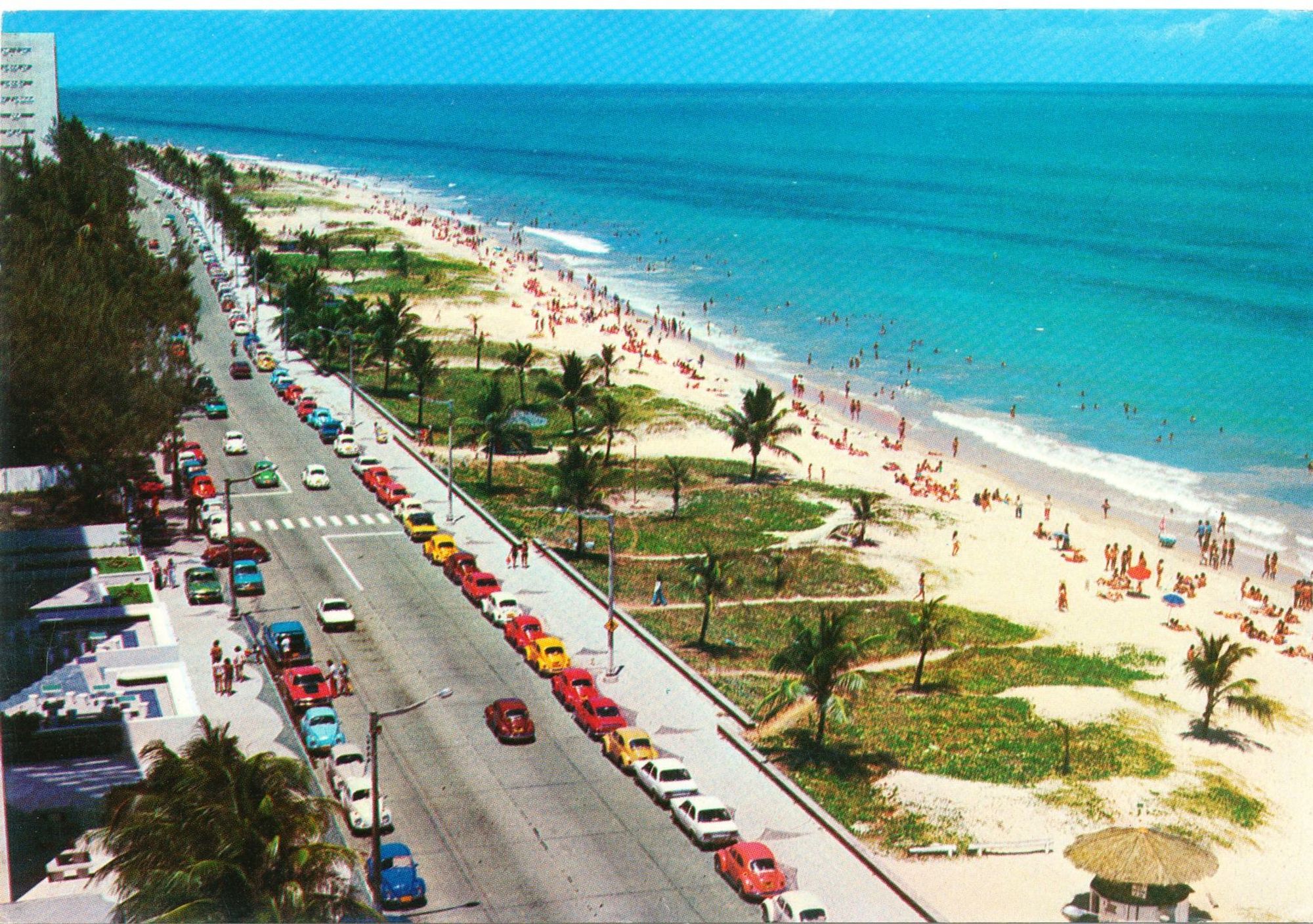 Beach in Recife, Brazil - Postcard from 1982