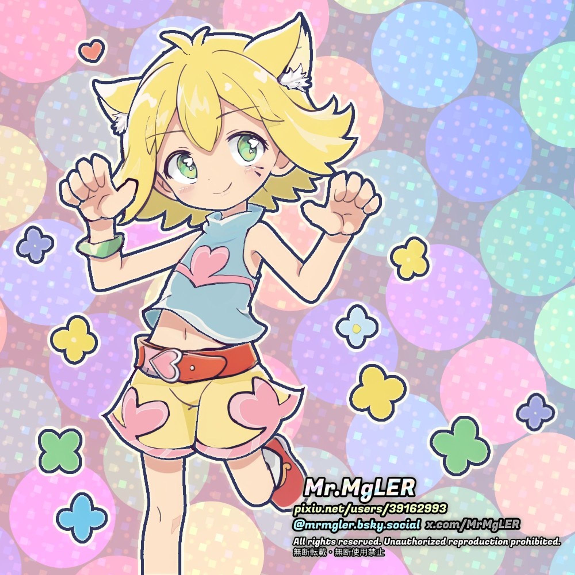 アミティ / Amitie ⌇にゃみてぃ / Cat Amitie ?⌇
帽子無し + けも耳 + フィーバー風 / hatless + kemomimi +puyopop fever style⌇
ぷよぷよフィーバー / ぷよぷよクエスト　風ファンアート⌇
#ぷよクエ