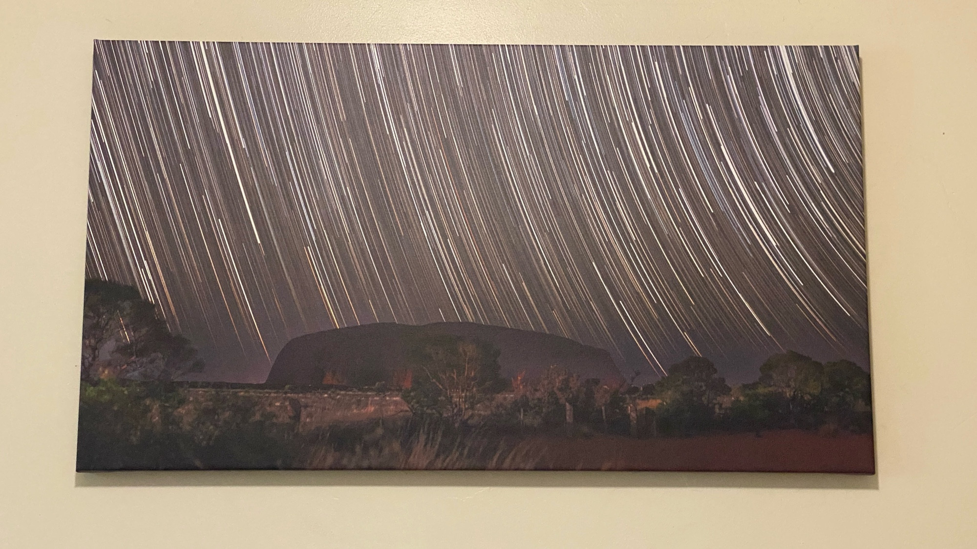 Canvas print of the Uluru star trails photo.