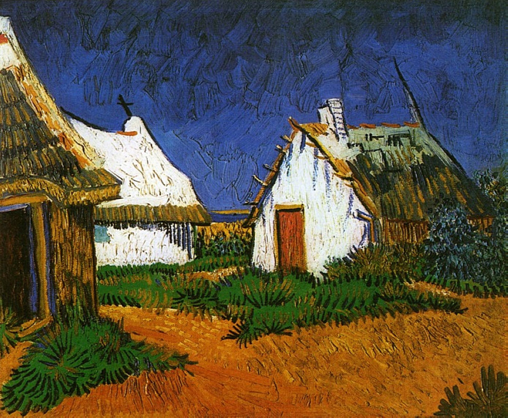 Three White Cottages in Saintes-Maries