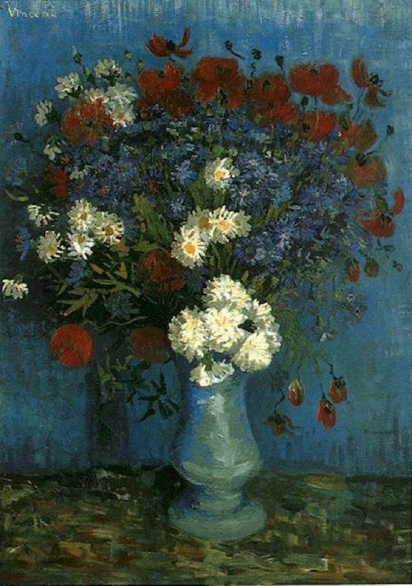 Still Life: Vase with Cornflowers and Poppies