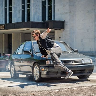 Baby Driver - Baby leaps a car