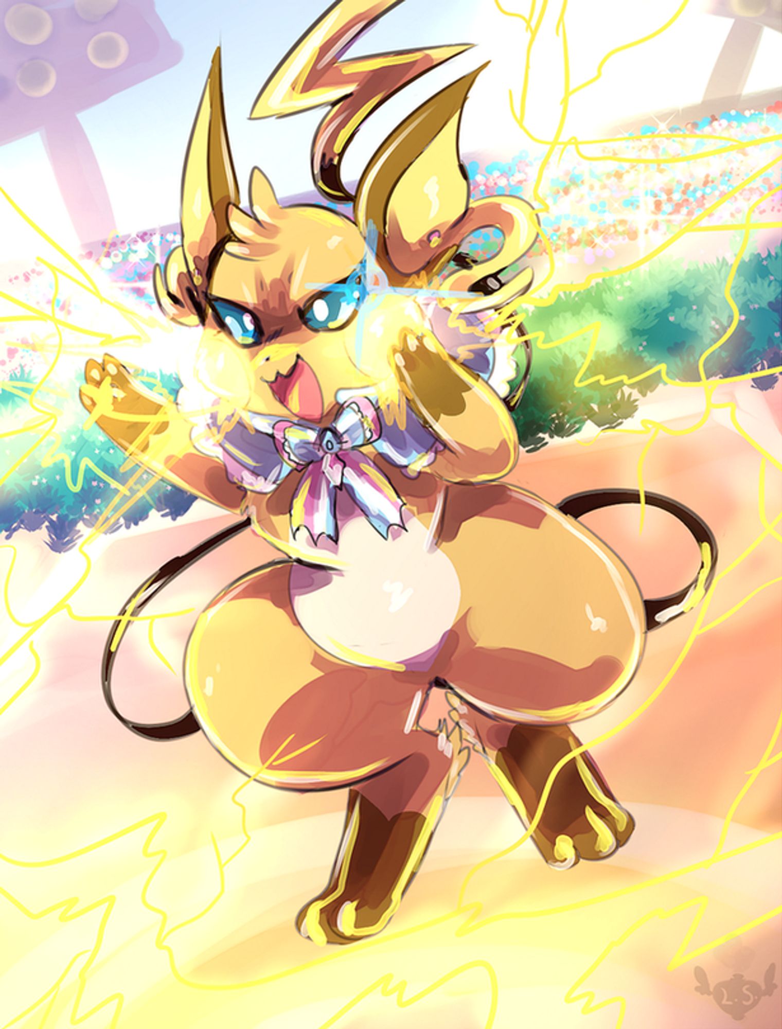 pokemon oc raichu furryartwork speedpaint commission lovespell artist