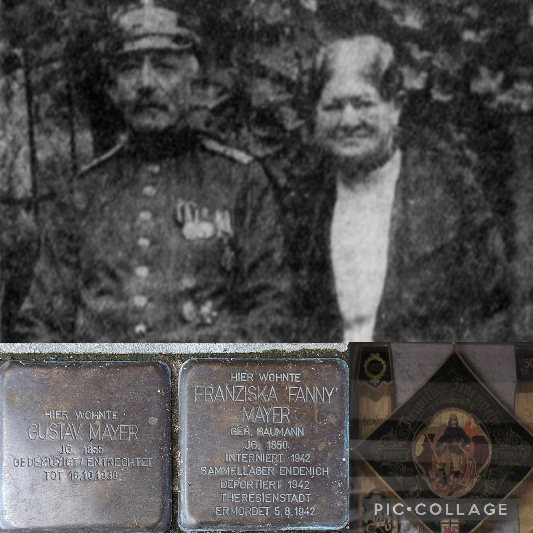 Wir erinnern zum Holocaust-Gedenktag an Gustav und Franziska "Fanny" Mayer. 

Oben im Bild zu ihrer goldenen Hochzeit am 10.11.1930 in Bonn-Graurheindorf. Gustav. Mayer war Gründungsmitglied unserer Löscheinheit, selber Einheitsführer von 1919-1931 sowie Stifter der ersten Vereinsfahne unserer Feuerwehr.

Er starb entrechtet 1939 in Graurheindorf, viele seiner Kinder wurden deportiert und ermordet. Seine Ehefrau Fanny wurde 1942 in Therienstadt ermordet.

Nie wieder! 
#weremember #niewieder #Bonn #Feuerwehr