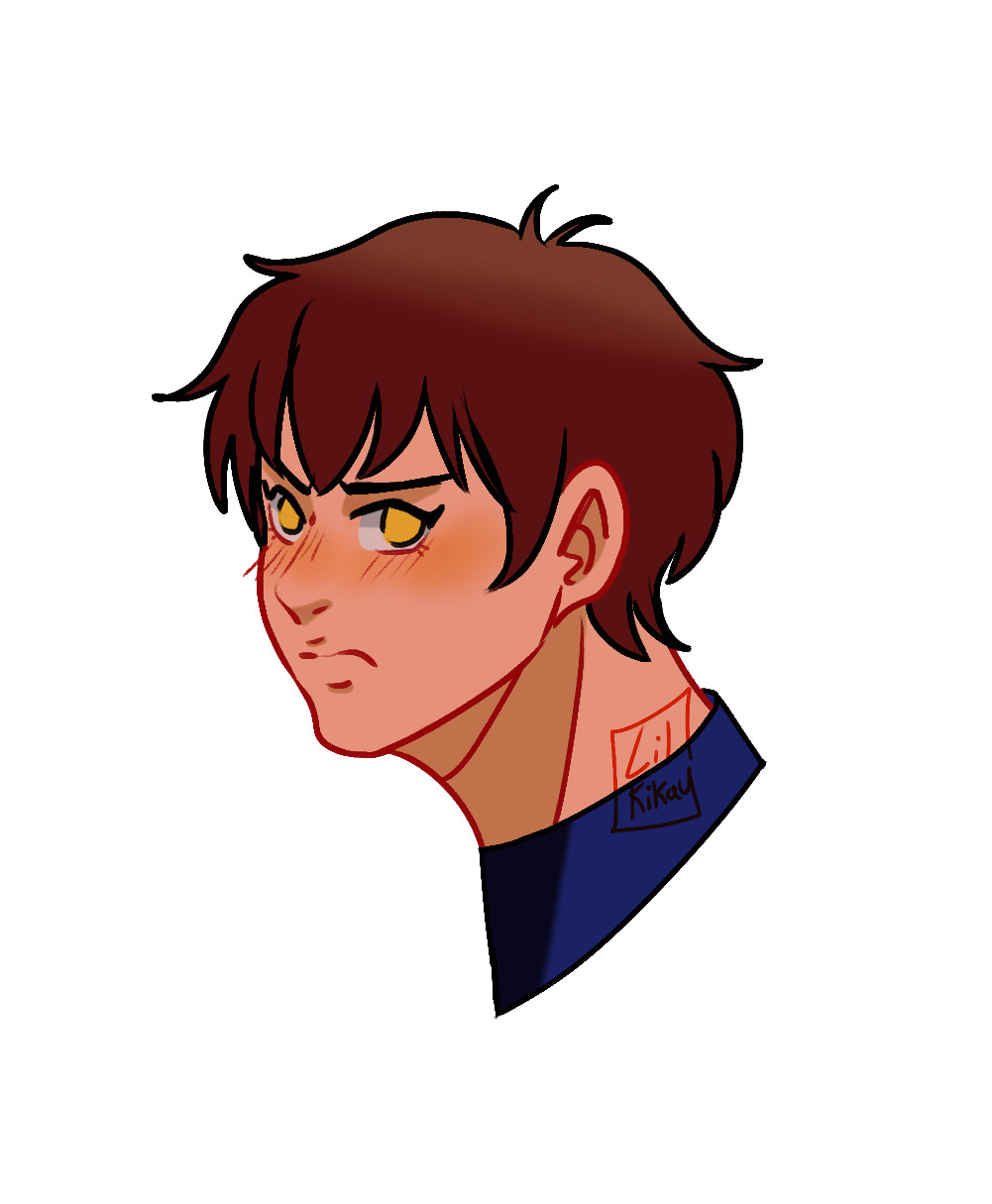 headshot of Sawamura Ejiun from Daiya no ace, blushing.