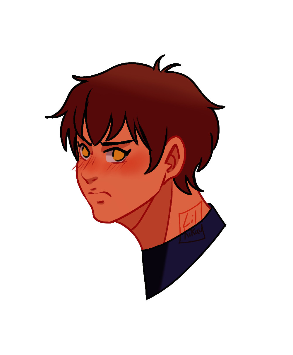 headshot of Sawamura Ejiun from Daiya no ace, blushing.