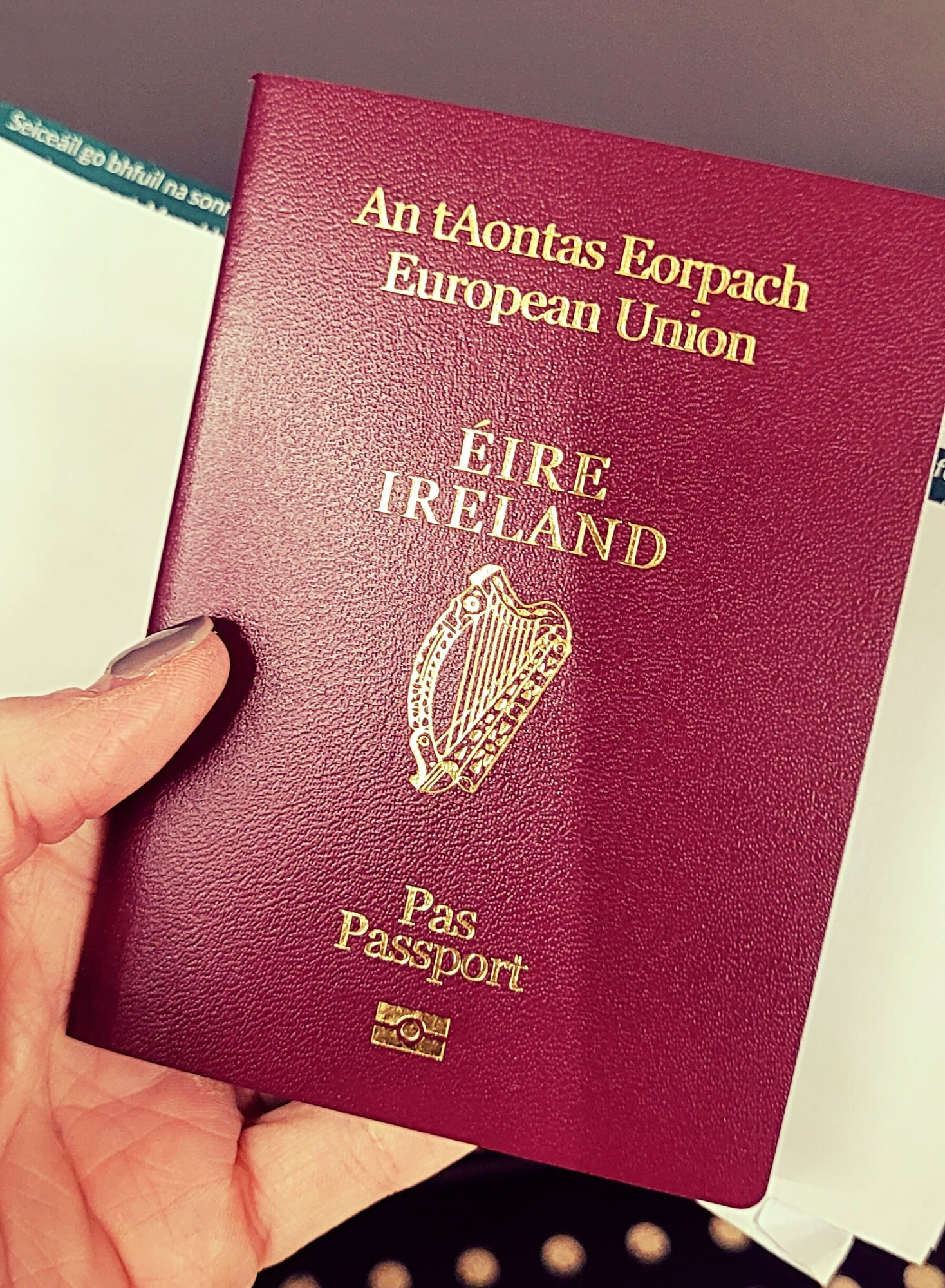 The cover of my brand new Irish EU Passport